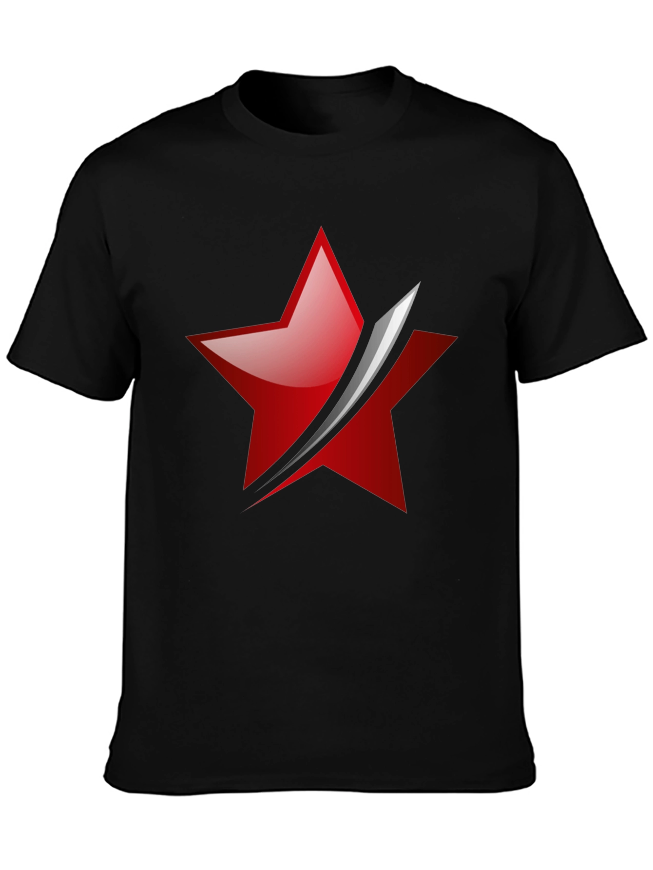 Red Star Slash Graphic Tee - Mens Black T-Shirt