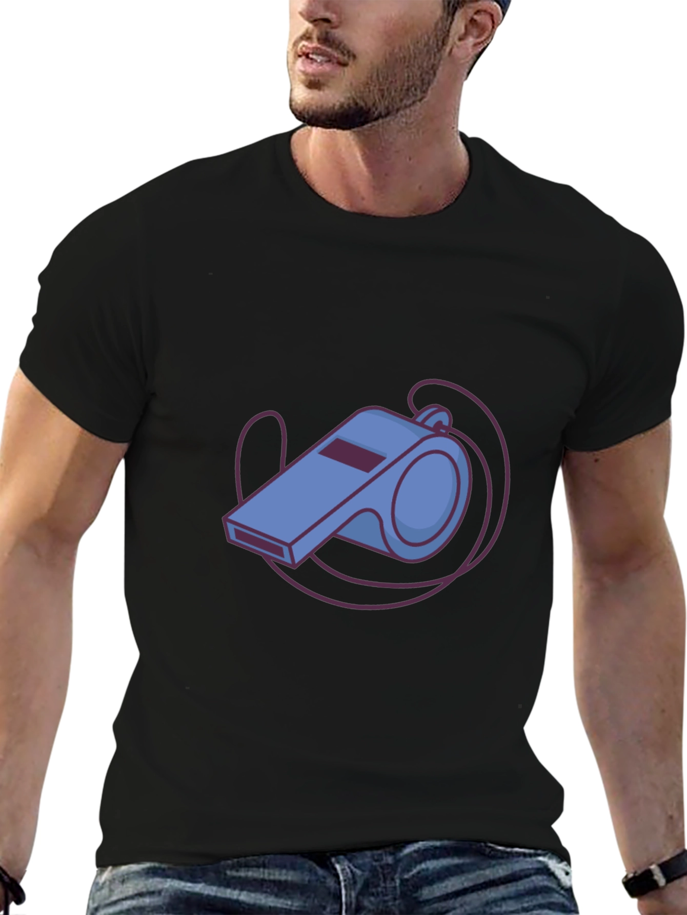 Cartoon Whistle Graphic Tee - Referee Style