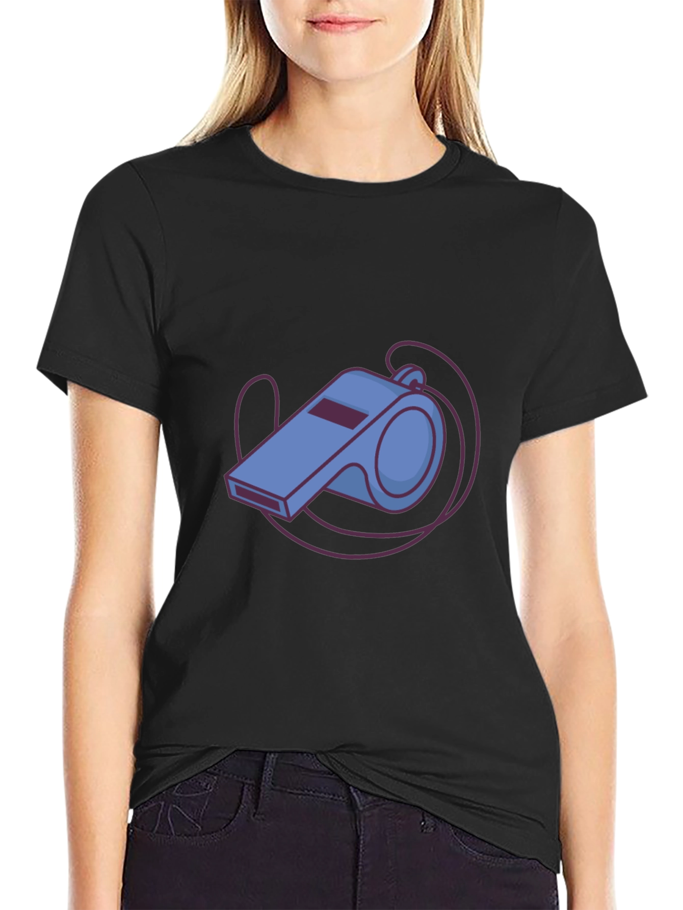 Cartoon Whistle Graphic Tee - Referee Style