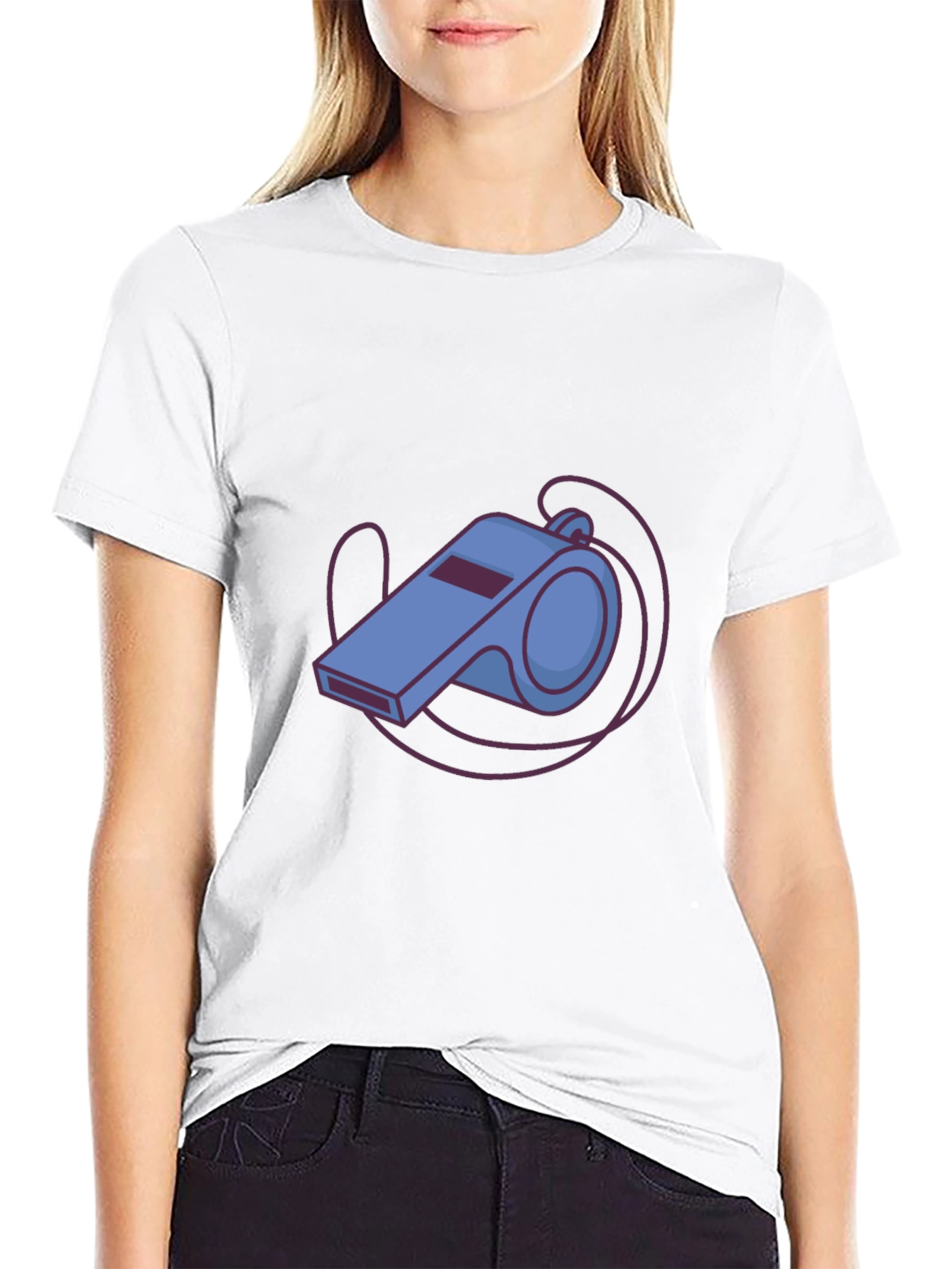 Cartoon Whistle Graphic Tee - Referee Style