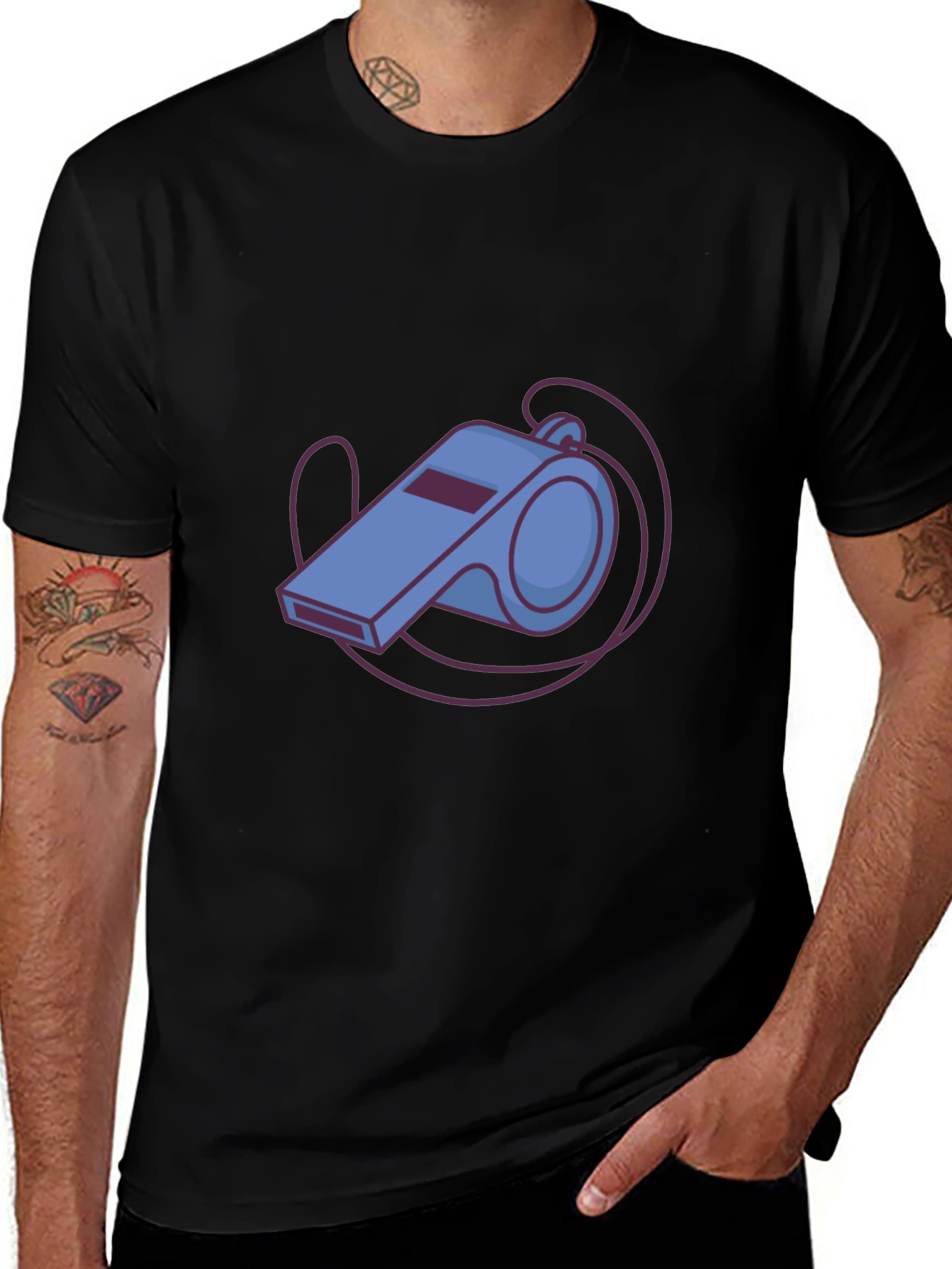 Cartoon Whistle Graphic Tee - Referee Style
