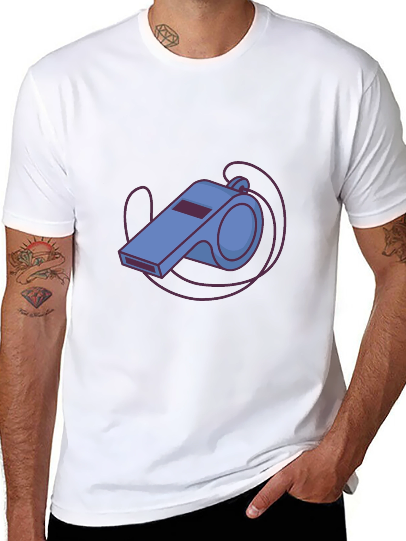 Cartoon Whistle Graphic Tee - Referee Style