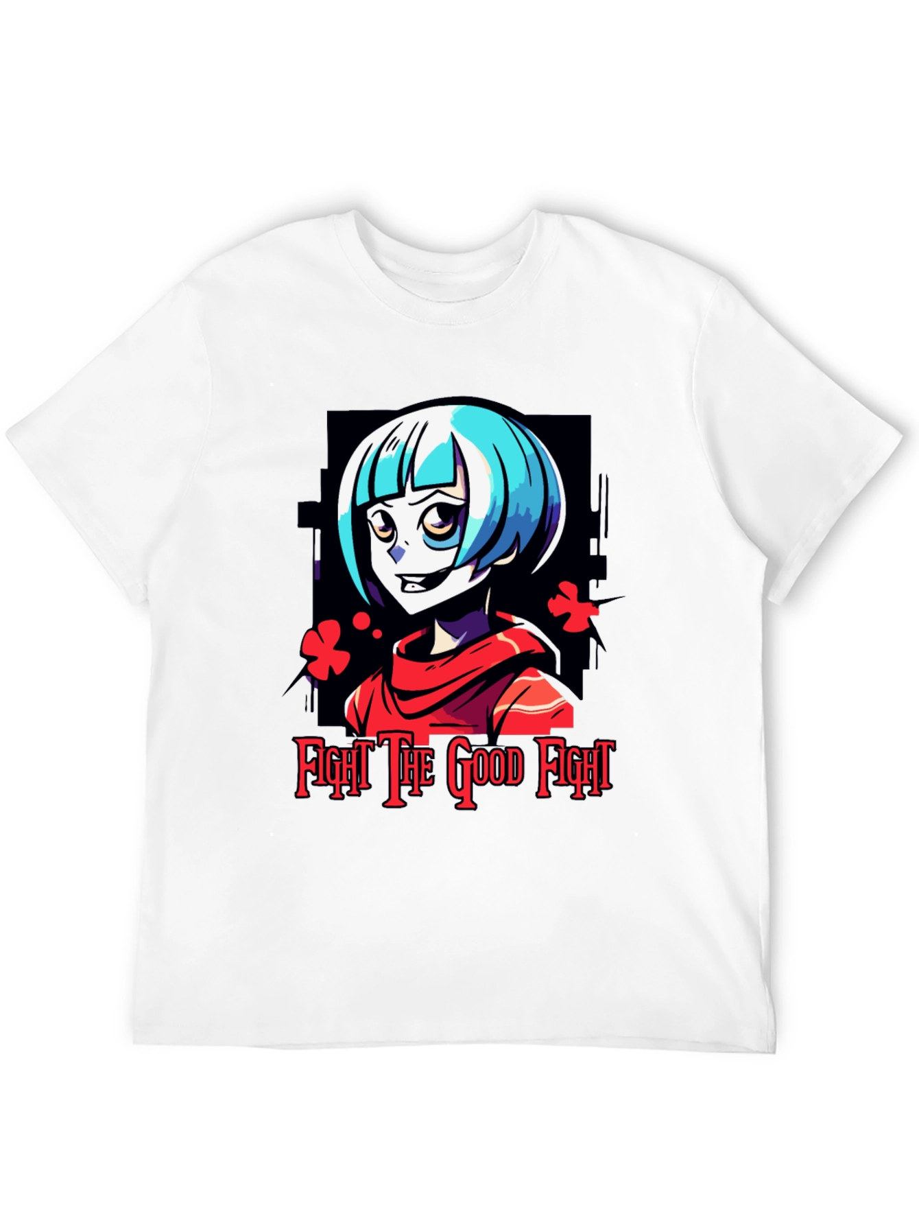 Fight The Good Fight Anime Graphic Tee - Black