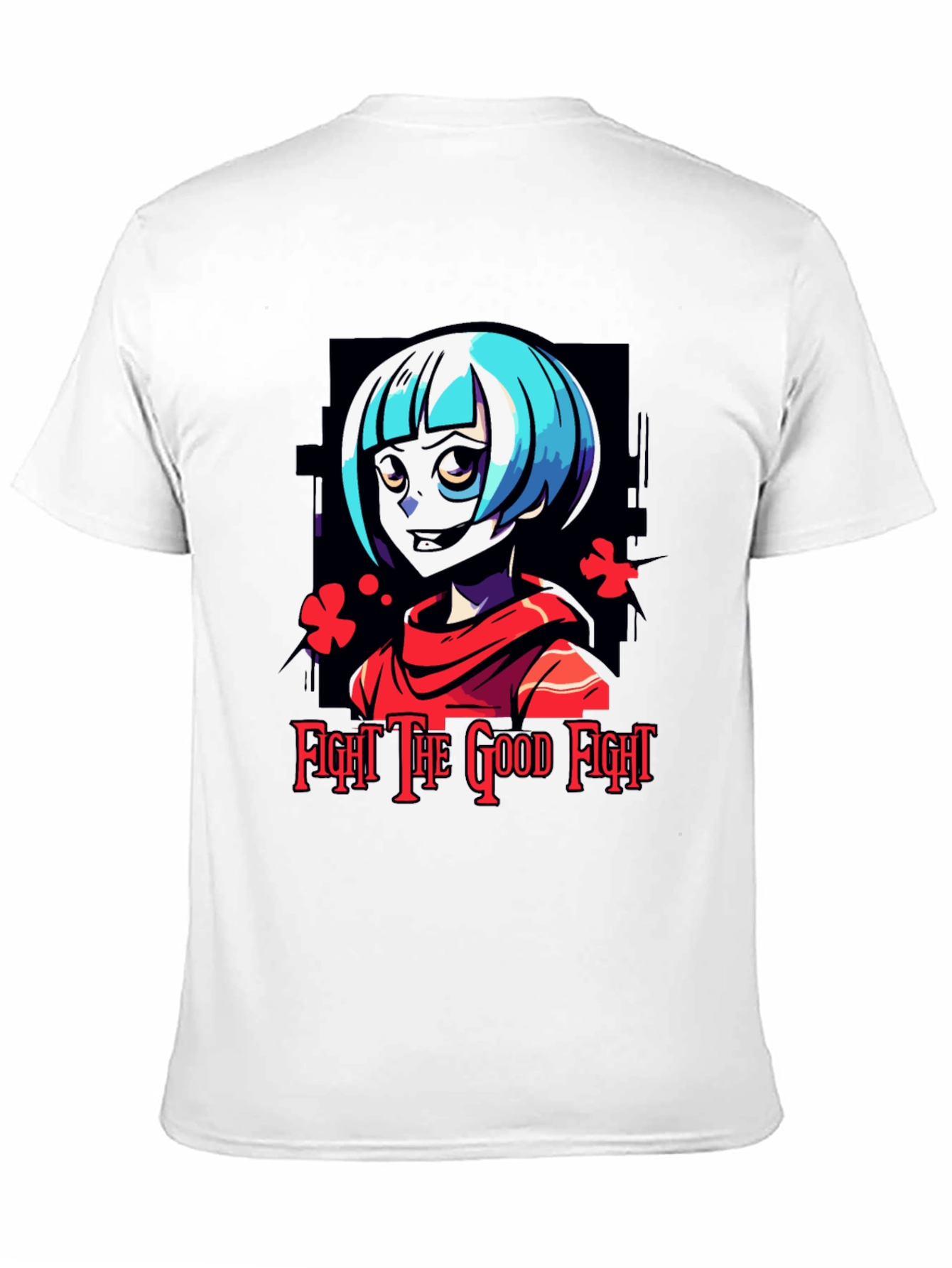 Fight The Good Fight Anime Graphic Tee - Black