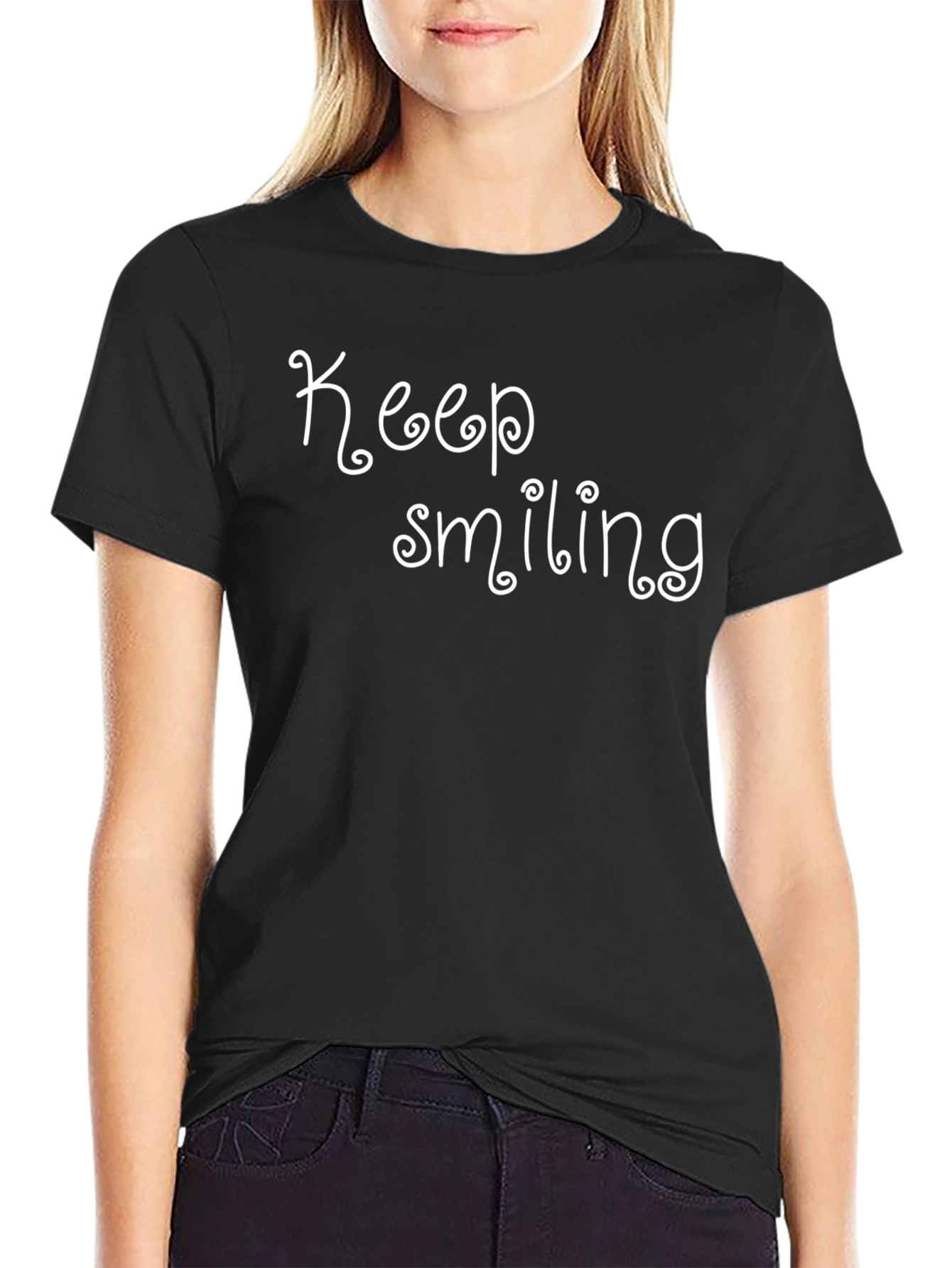 Keep Smiling Black T-Shirt - Positive Vibes Tee
