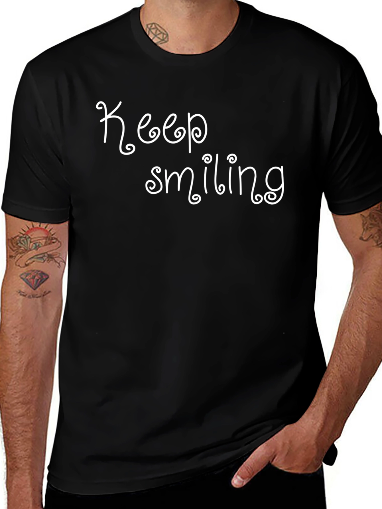 Keep Smiling Black T-Shirt - Positive Vibes Tee