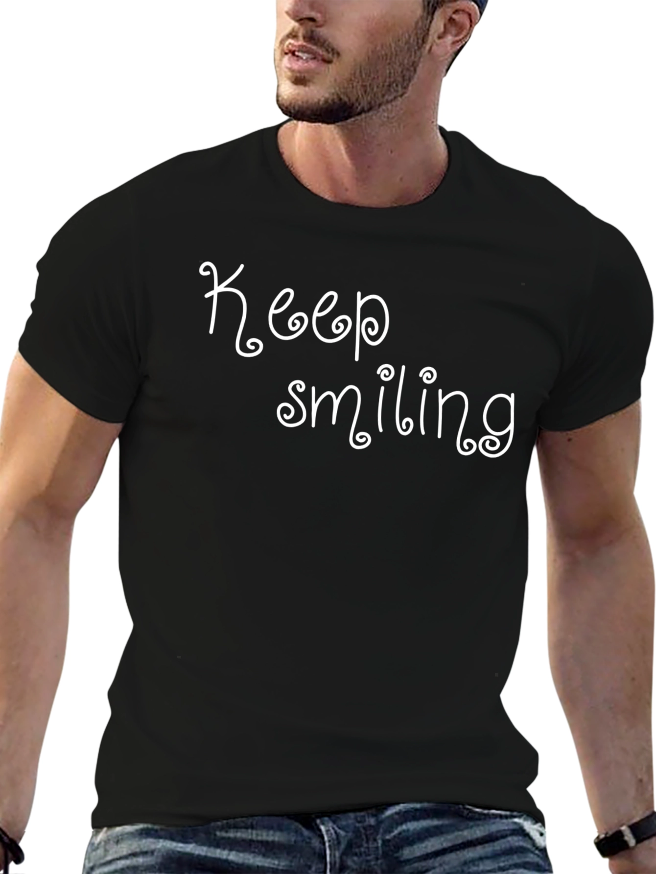 Keep Smiling Black T-Shirt - Positive Vibes Tee