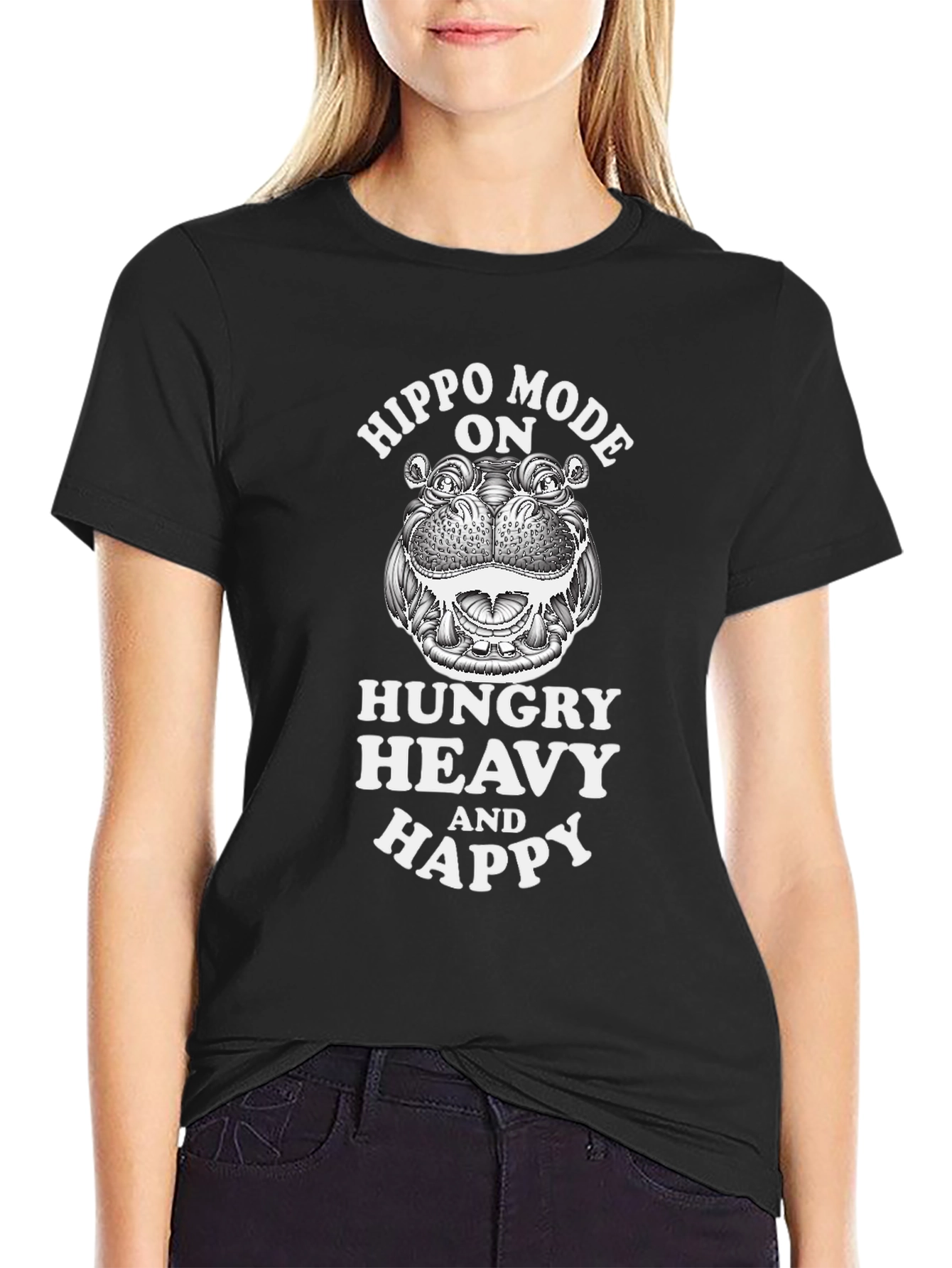 Hippo Mode On Graphic T-Shirt