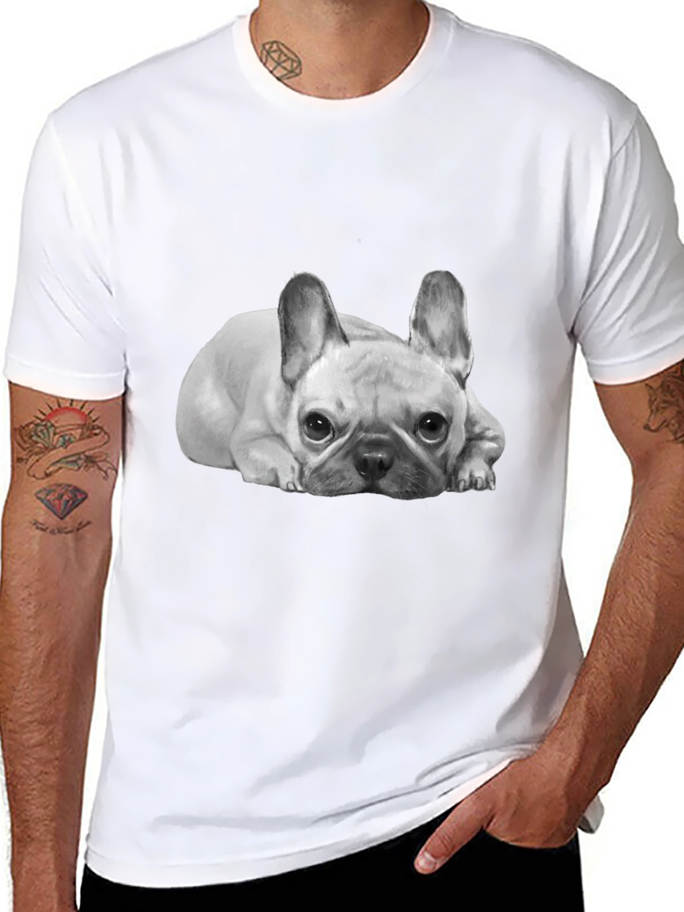 French Bulldog Graphic Tee -  Unisex Black T-Shirt