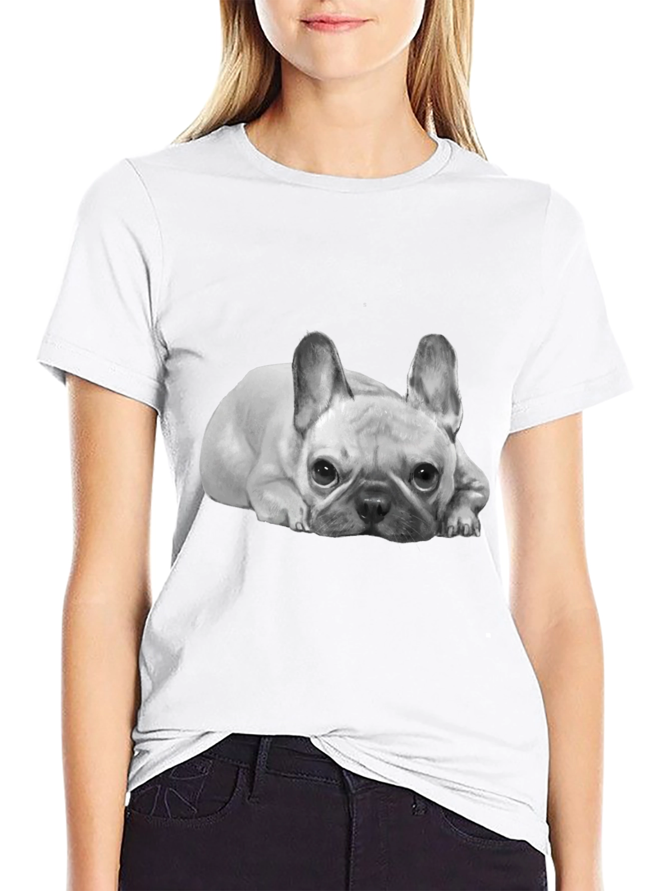 French Bulldog Graphic Tee -  Unisex Black T-Shirt