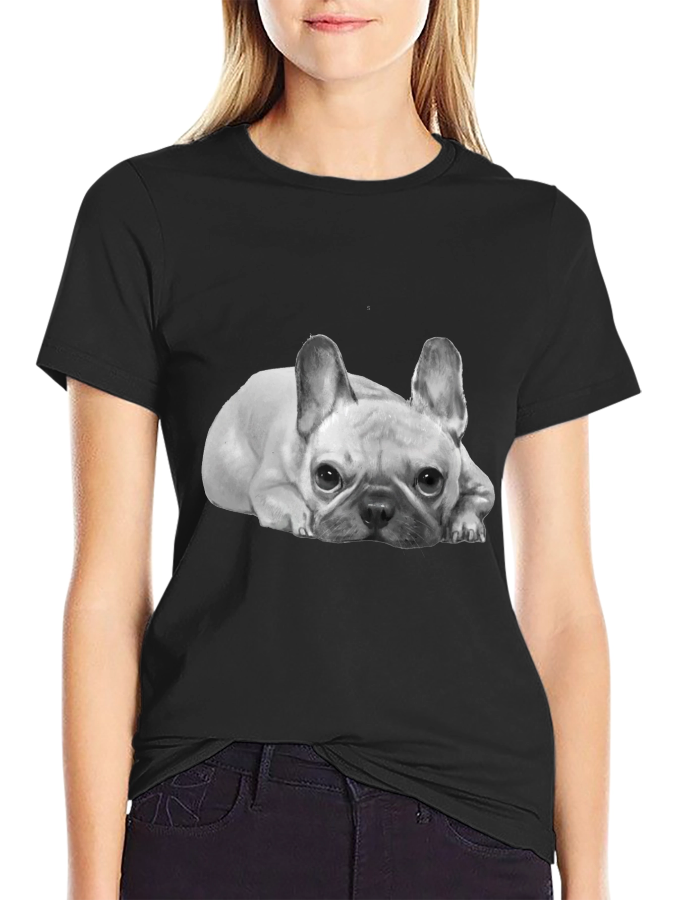 French Bulldog Graphic Tee -  Unisex Black T-Shirt