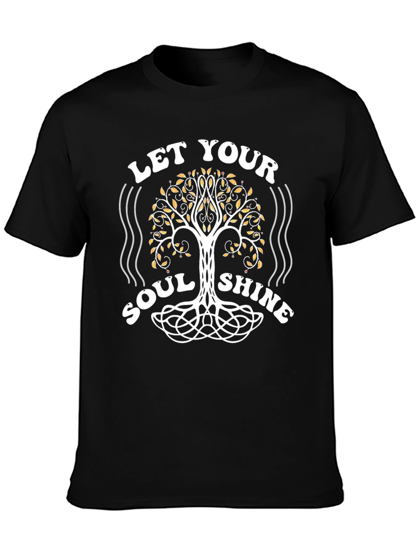 Let Your Soul Shine Tree Graphic Black Tee
