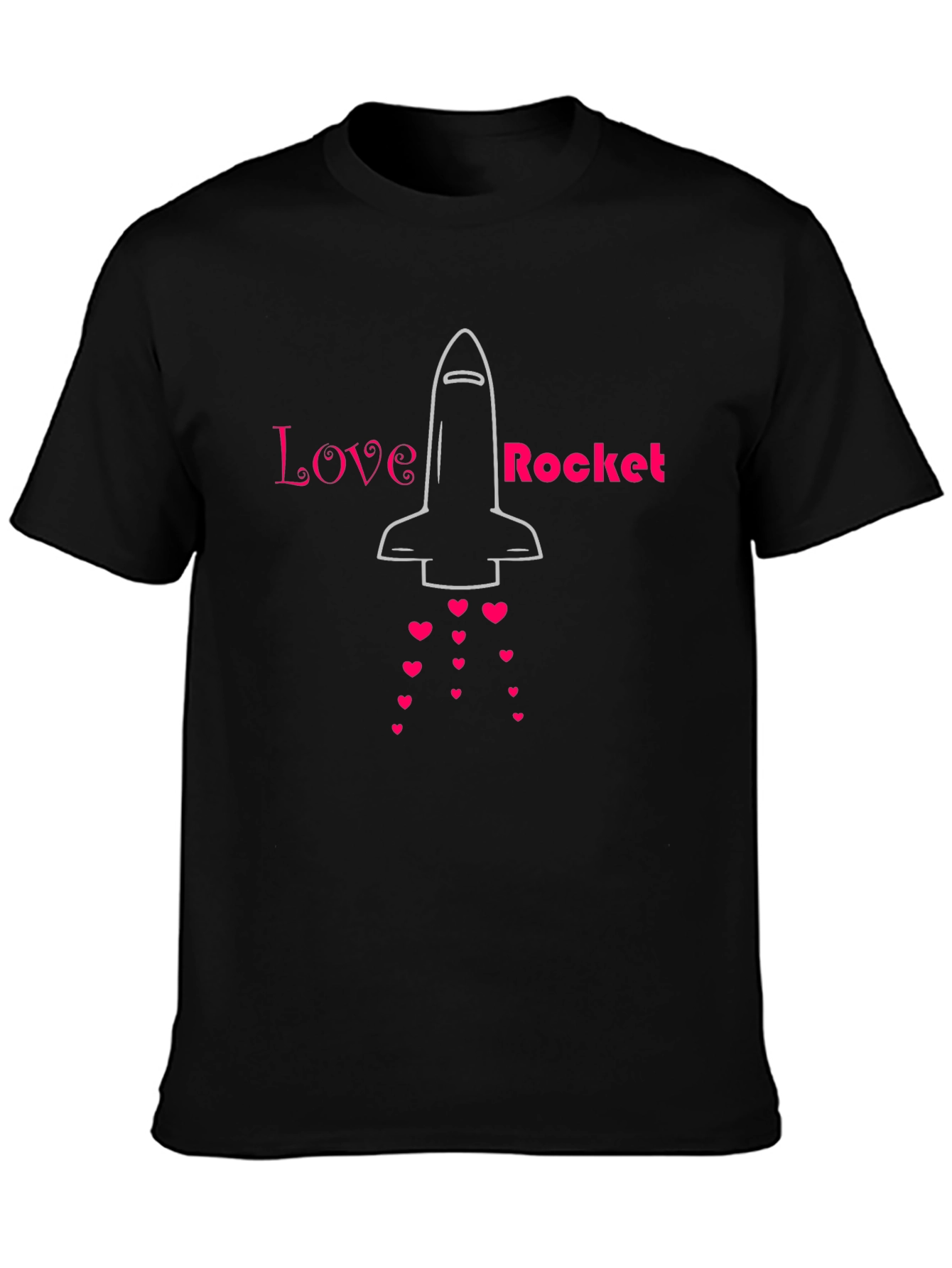 Love Rocket Graphic Tee - Black Cotton Blend