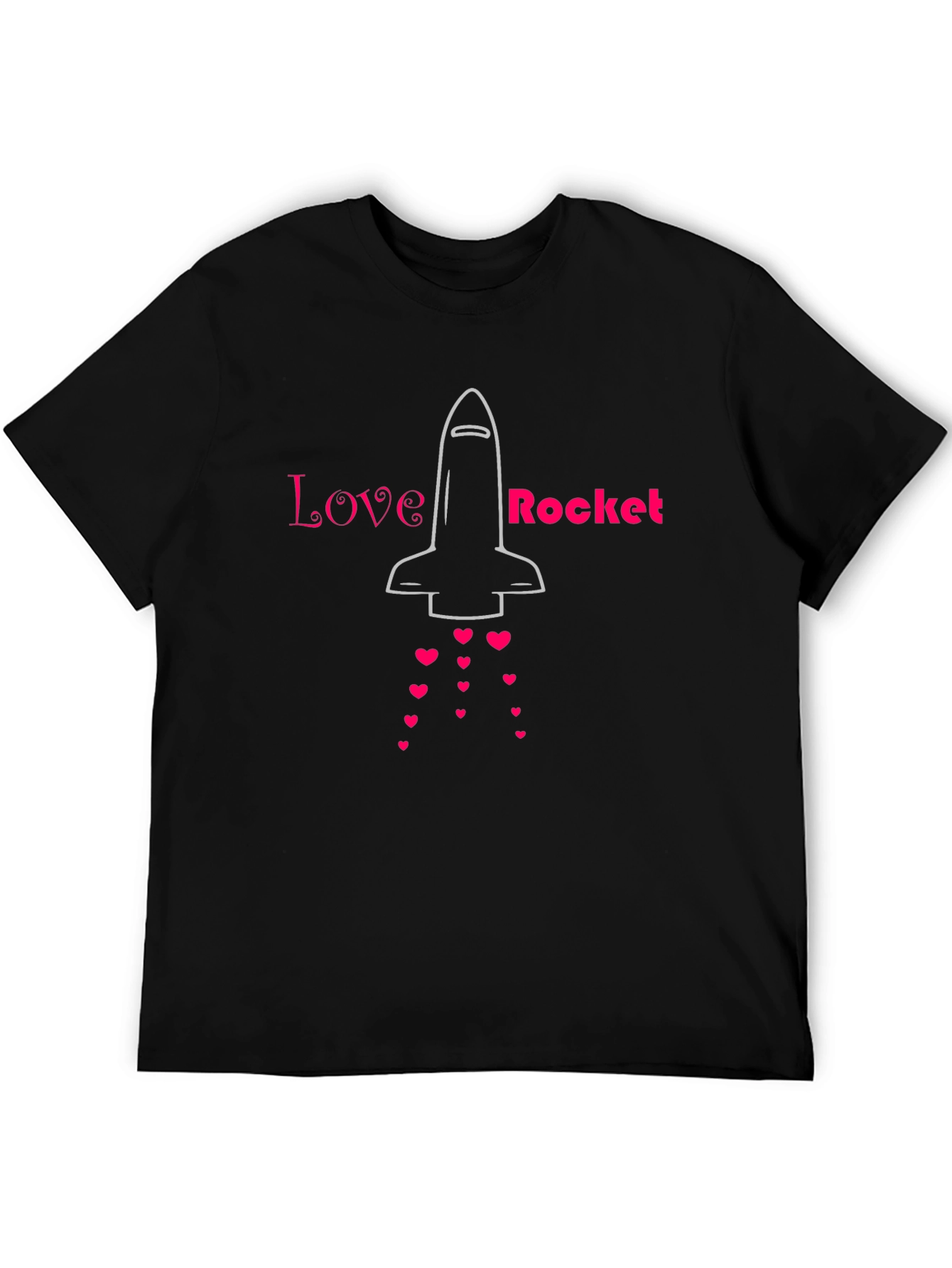 Love Rocket Graphic Tee - Black Cotton Blend