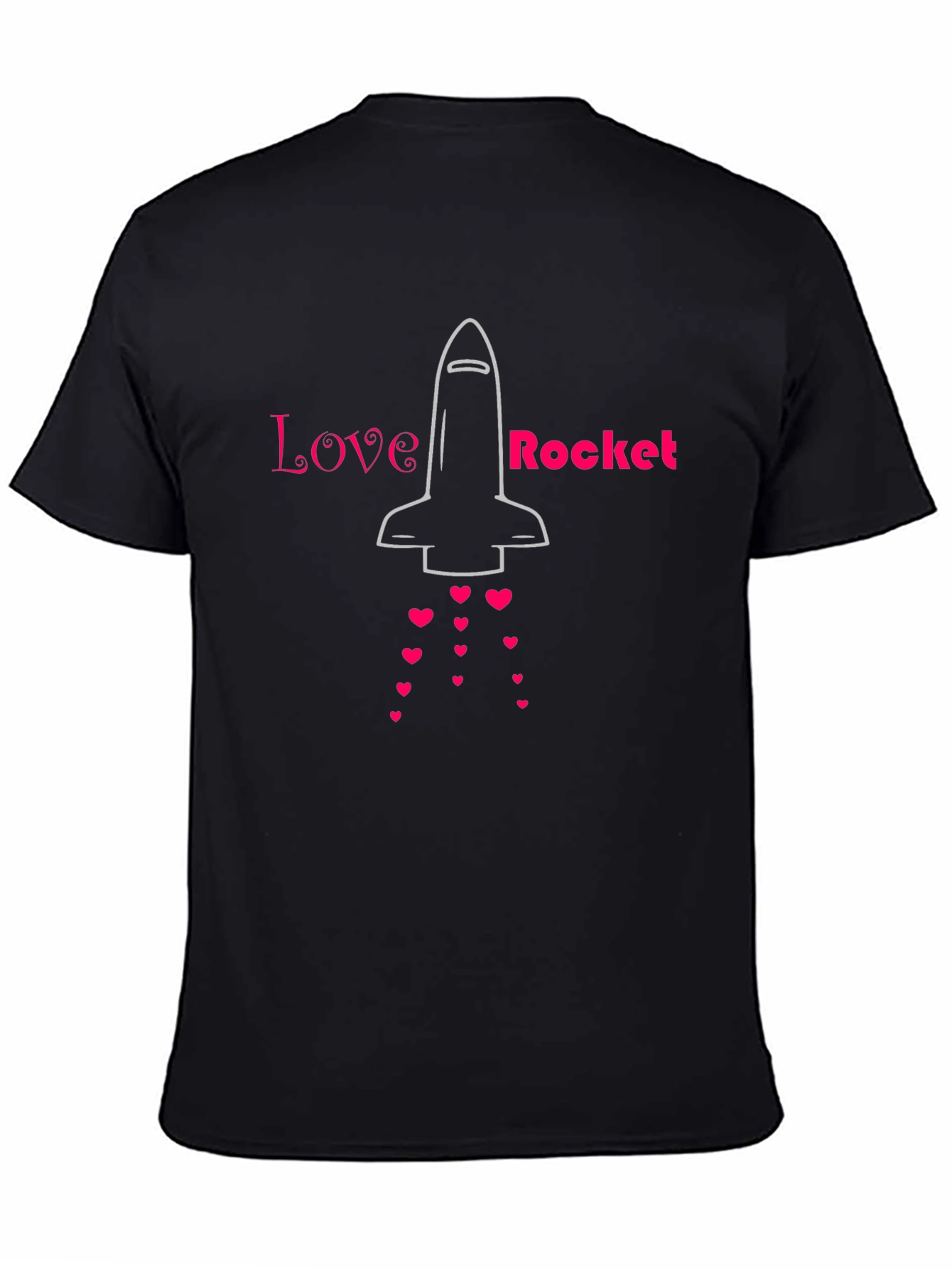 Love Rocket Graphic Tee - Black Cotton Blend