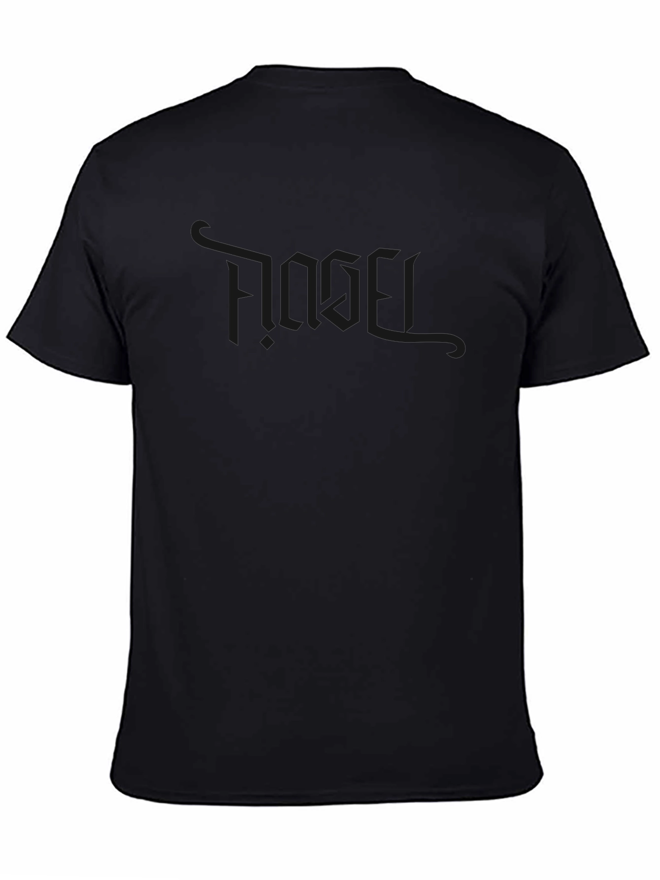 Mens Solid Black Crew Neck Short Sleeve T-Shirt