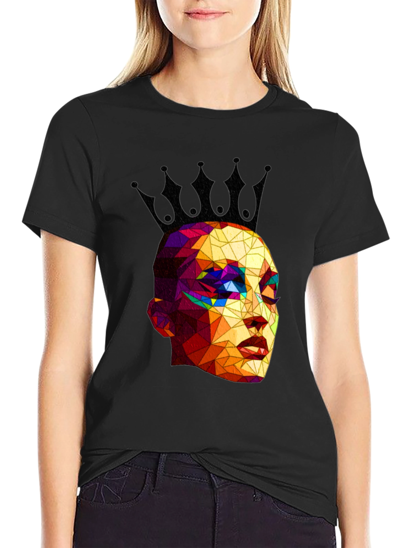 Geometric Queen Black T-Shirt