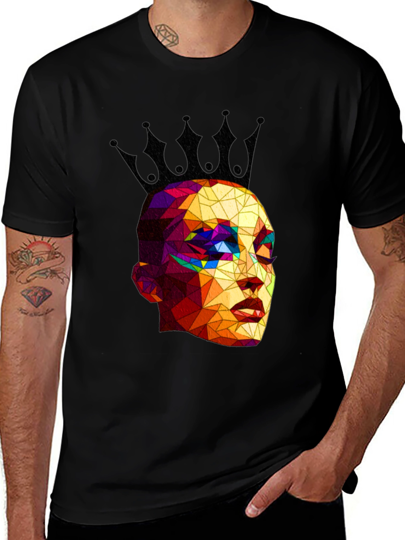 Geometric Queen Black T-Shirt