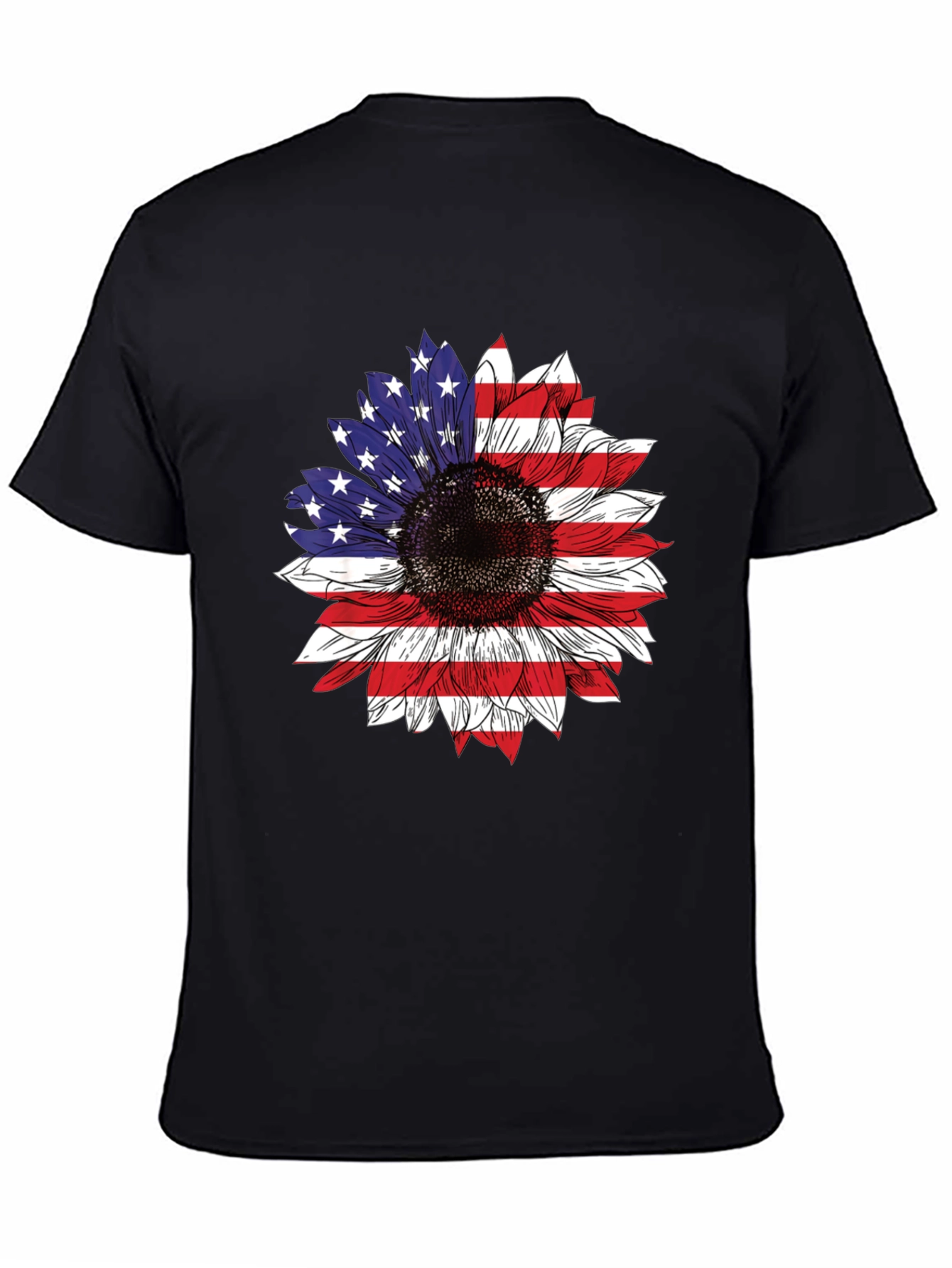 USA Flag Sunflower T-Shirt Patriotic Floral Tee