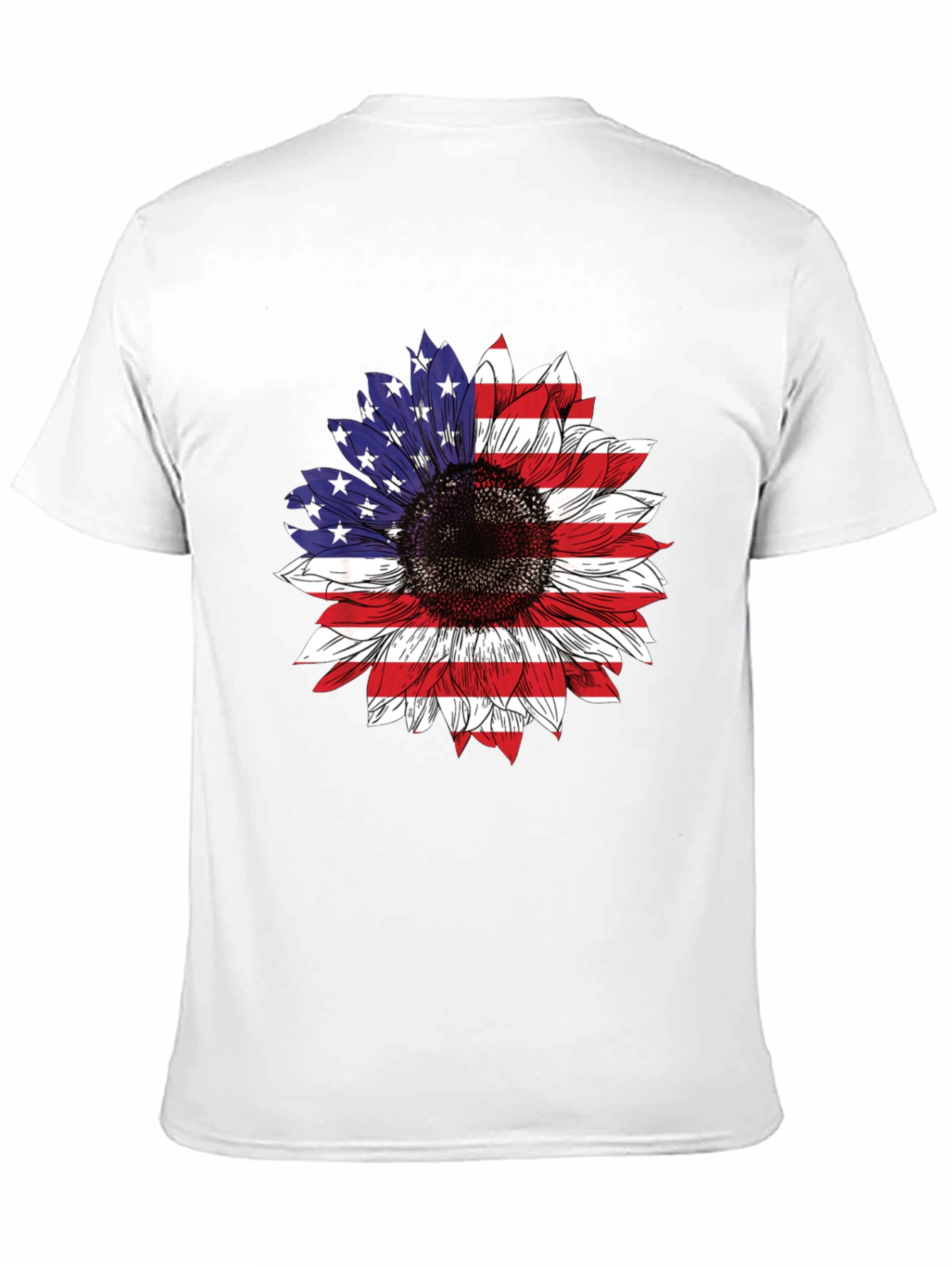 USA Flag Sunflower T-Shirt Patriotic Floral Tee