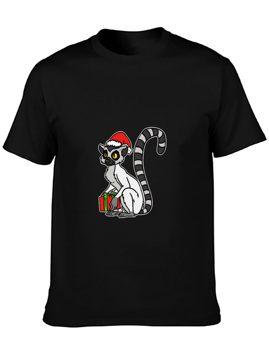 Christmas Lemur Graphic Tee - Holiday Gift