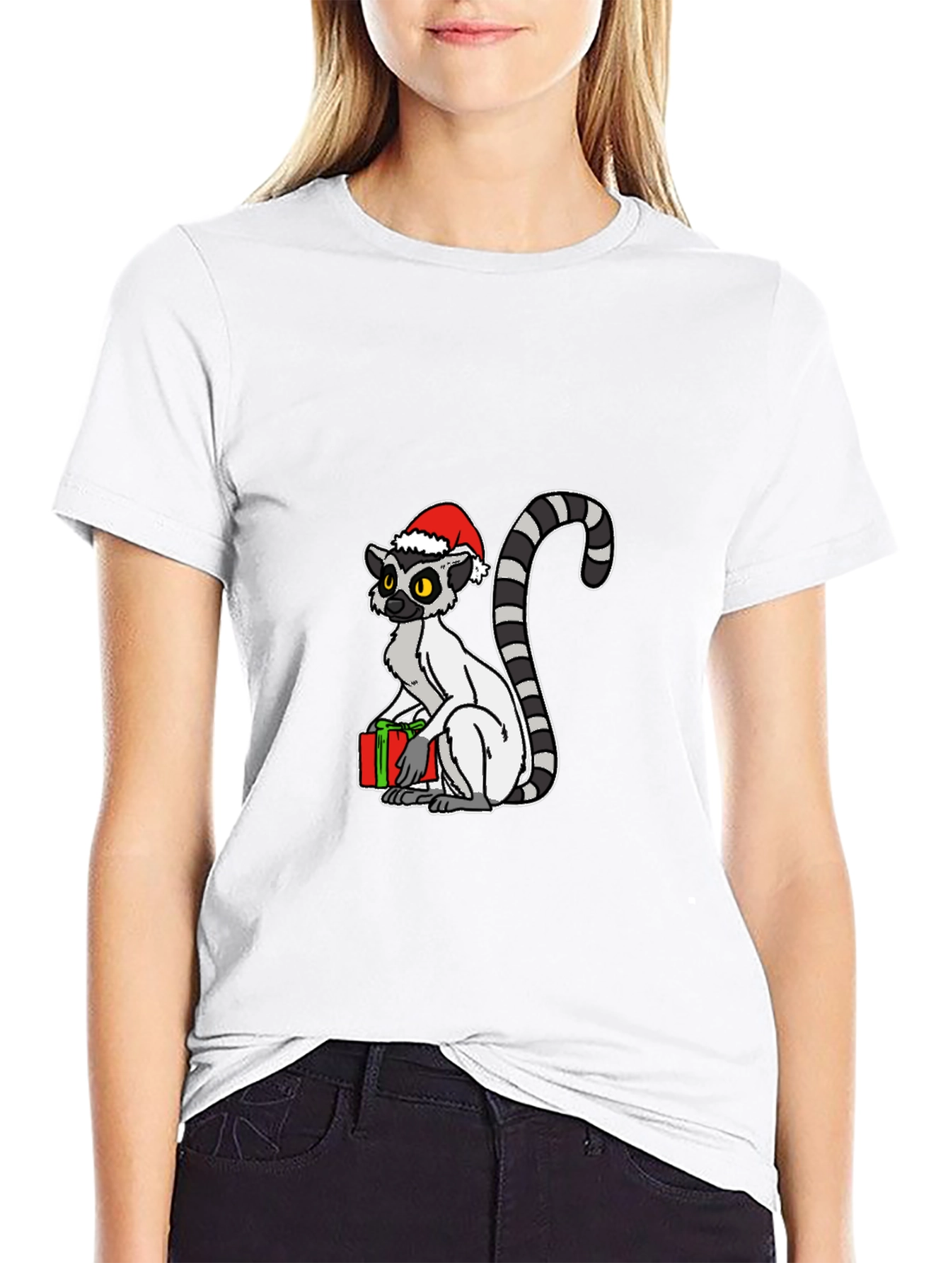 Christmas Lemur Graphic Tee - Holiday Gift