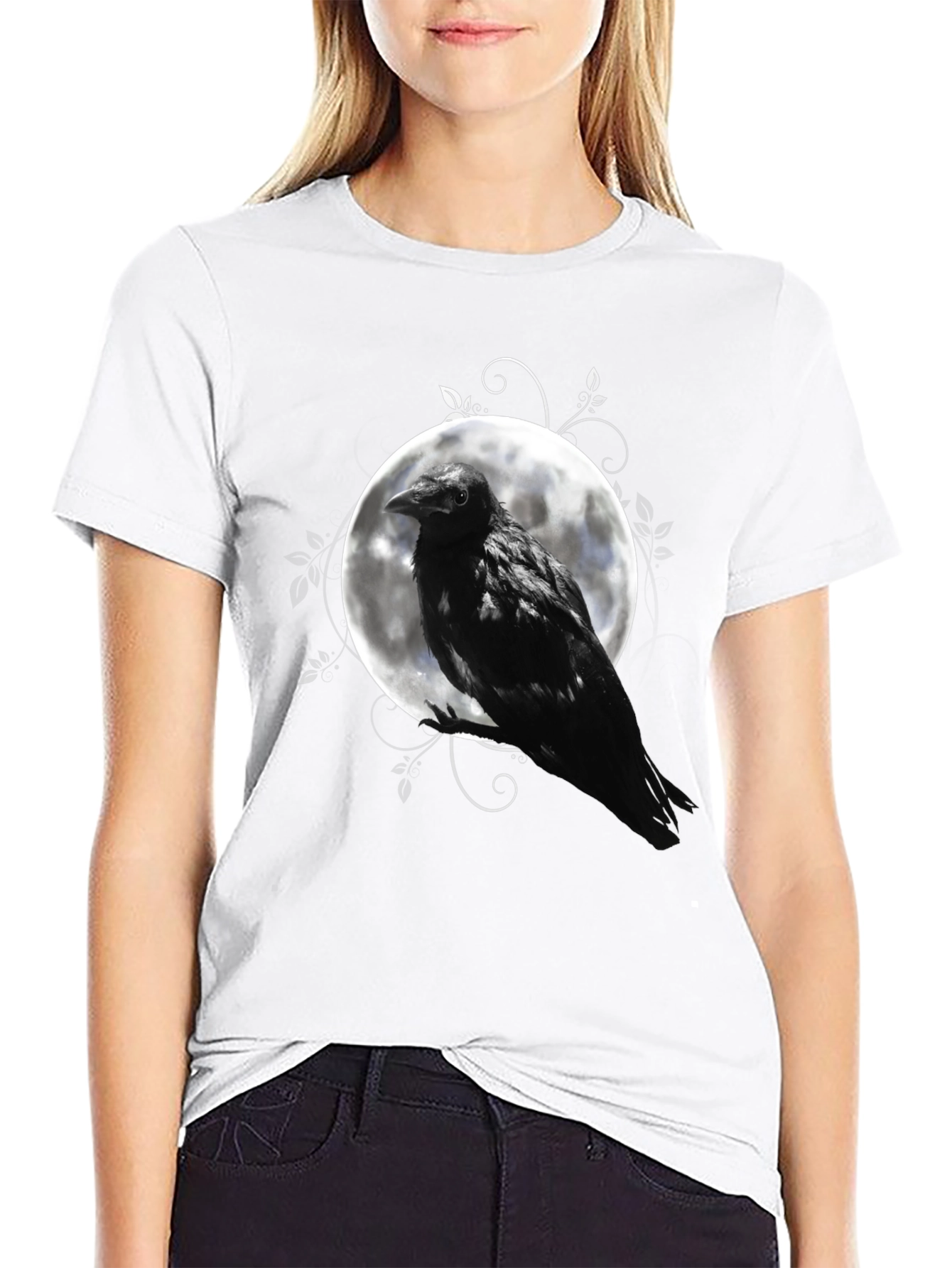 Raven Moon Graphic Tee - Mens Black T-Shirt