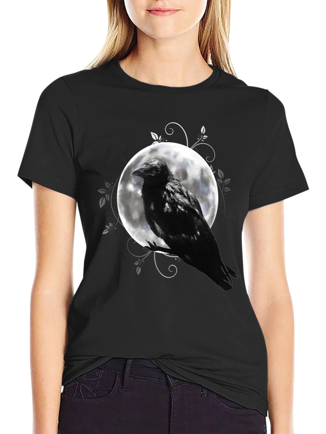 Raven Moon Graphic Tee - Mens Black T-Shirt