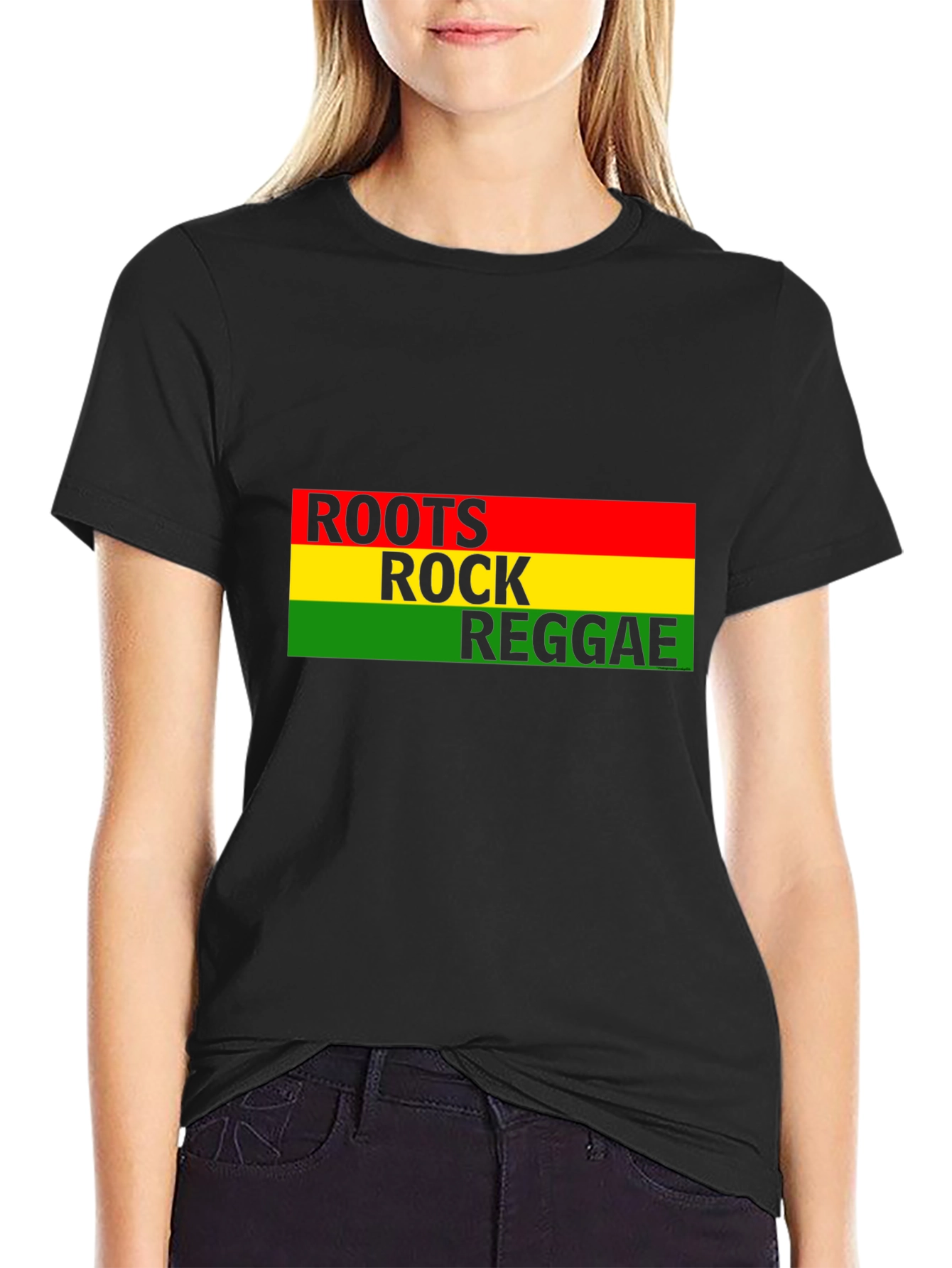 Roots Rock Reggae Graphic Tee - Black Cotton T-Shirt