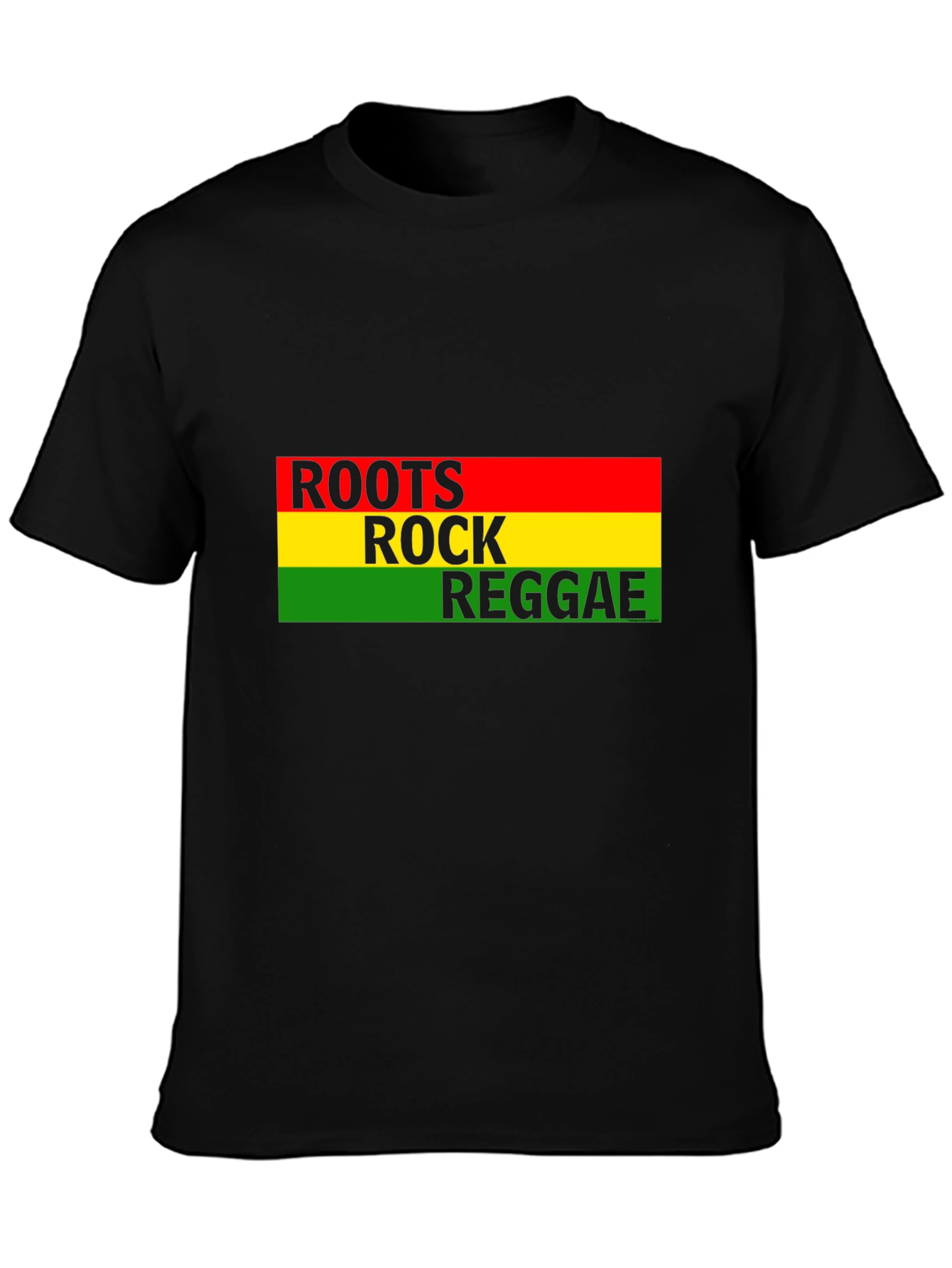 Roots Rock Reggae Graphic Tee - Black Cotton T-Shirt