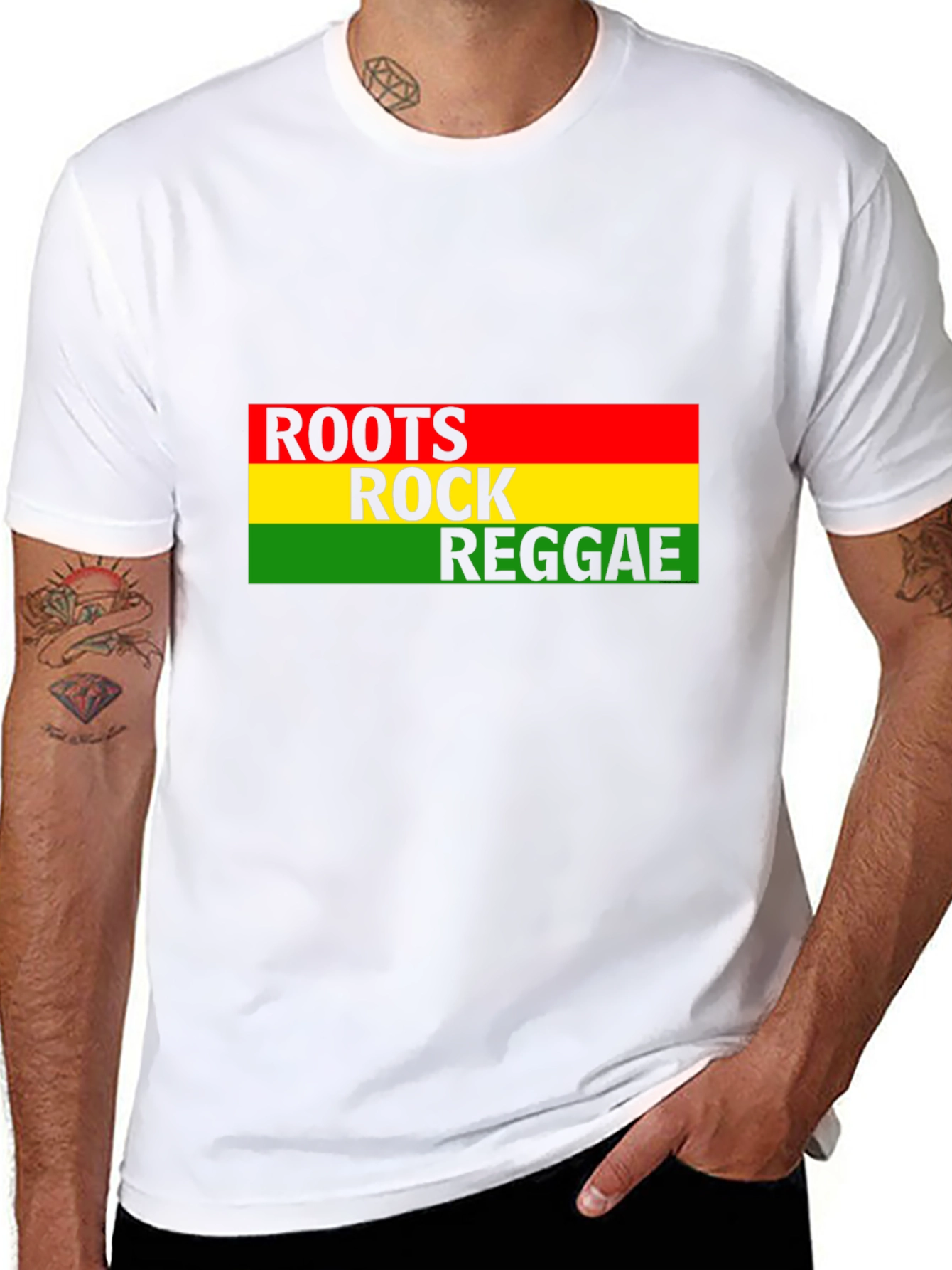 Roots Rock Reggae Graphic Tee - Black Cotton T-Shirt