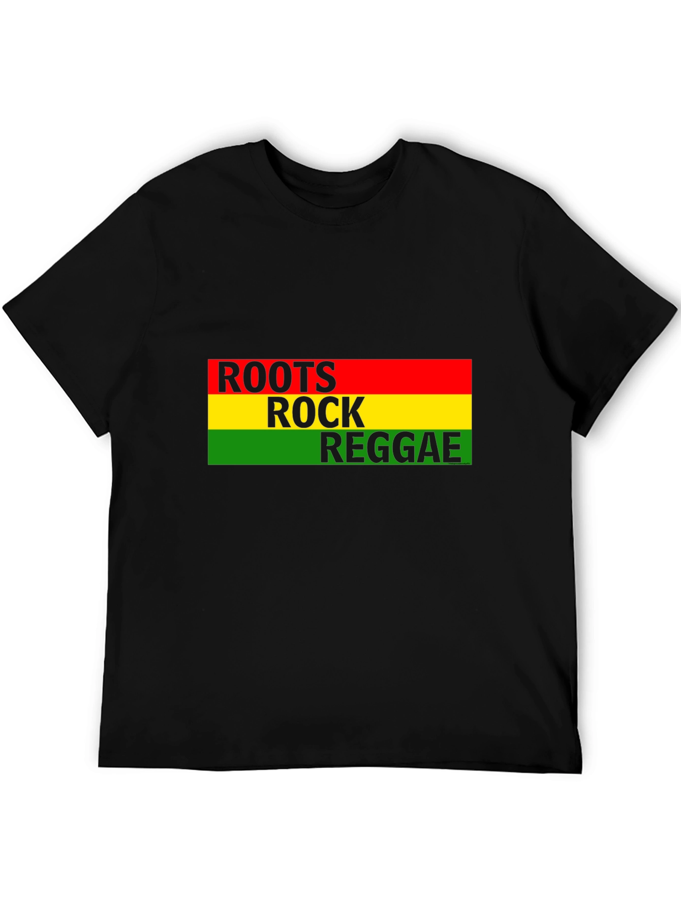 Roots Rock Reggae Graphic Tee - Black Cotton T-Shirt