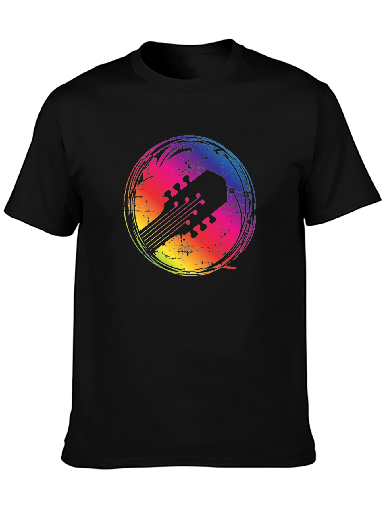 Rainbow Guitar Headstock Graphic Tee