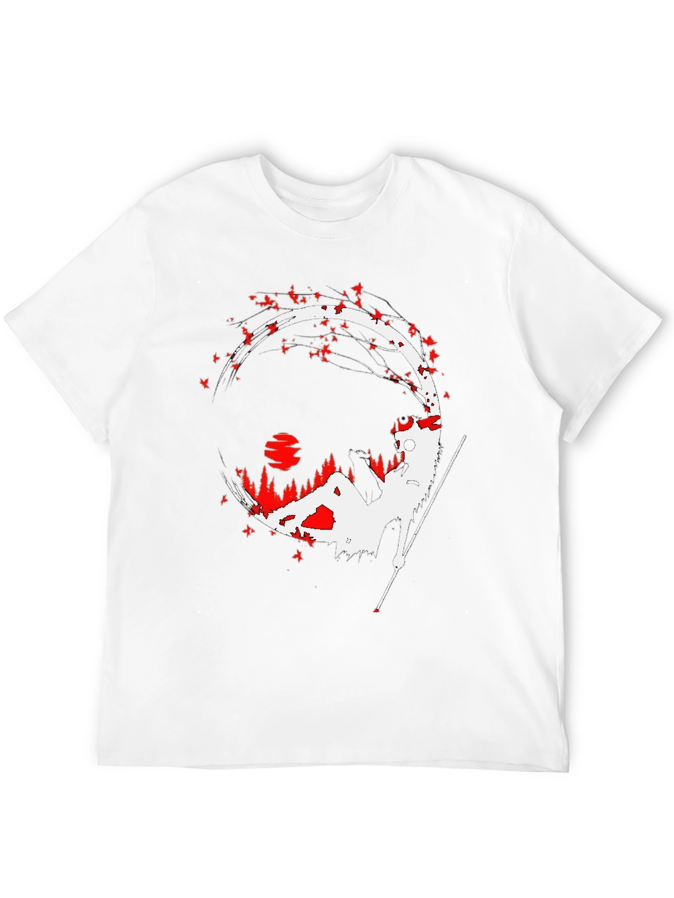 Samurai Silhouette Graphic Tee - Mens Black T-Shirt