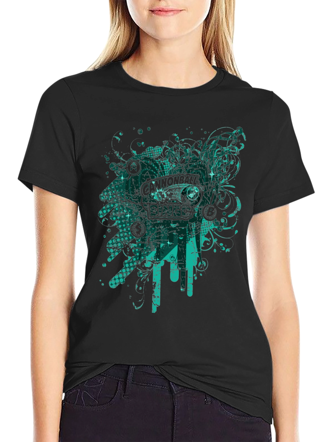 Abstract Graphic Black T-Shirt