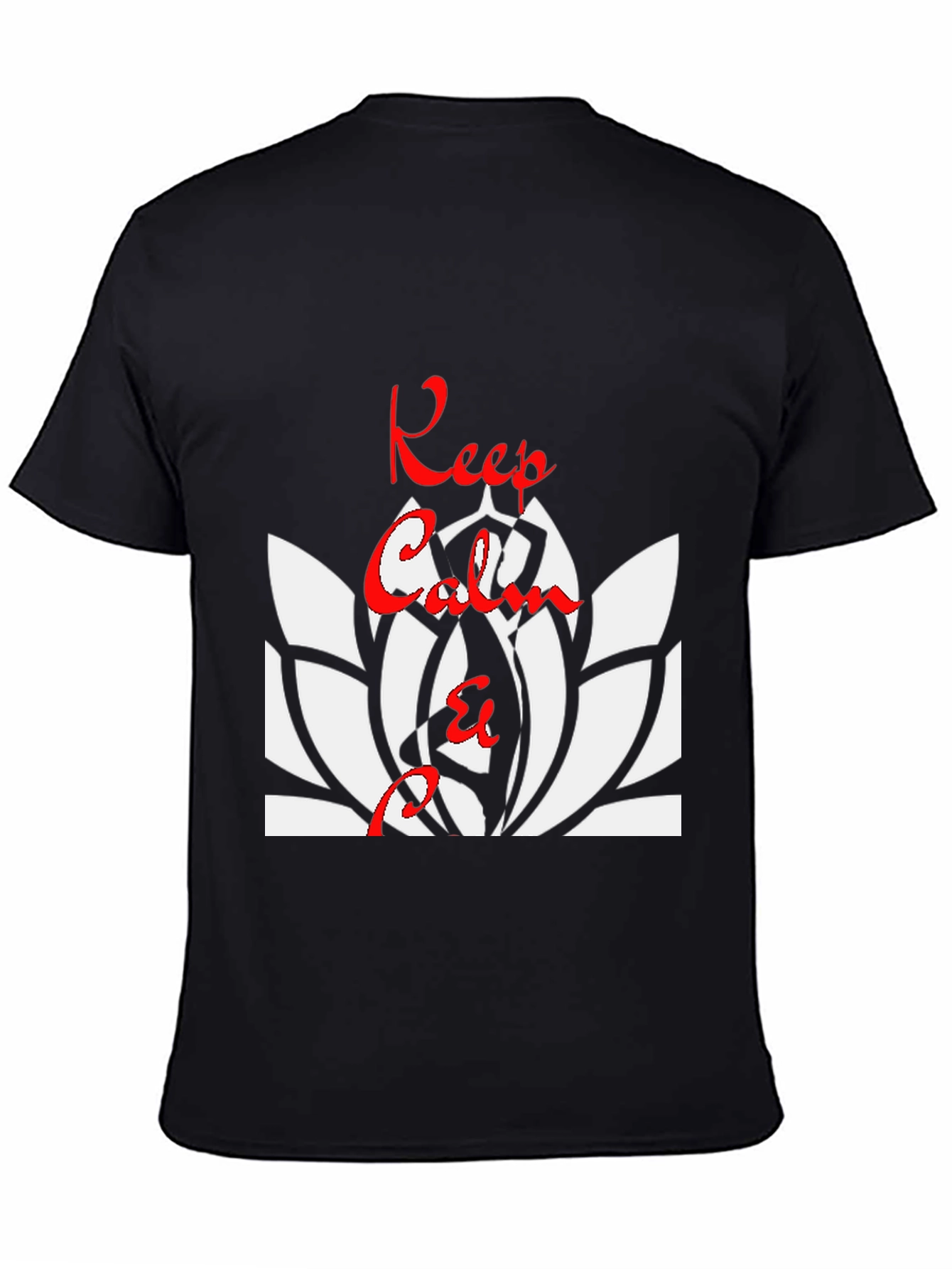 Keep Calm Lotus Flower T-Shirt - Black
