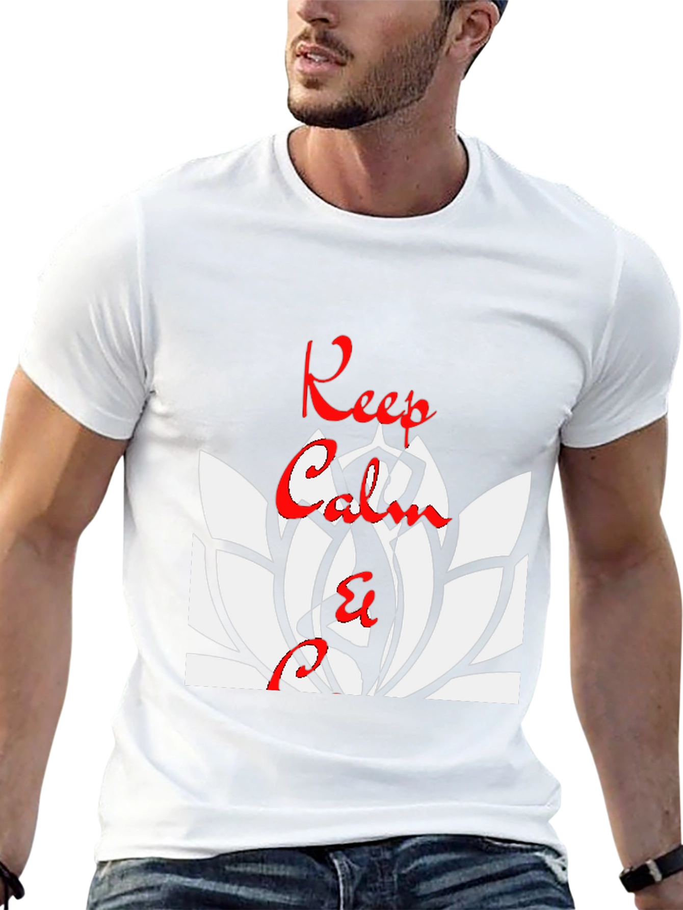 Keep Calm Lotus Flower T-Shirt - Black