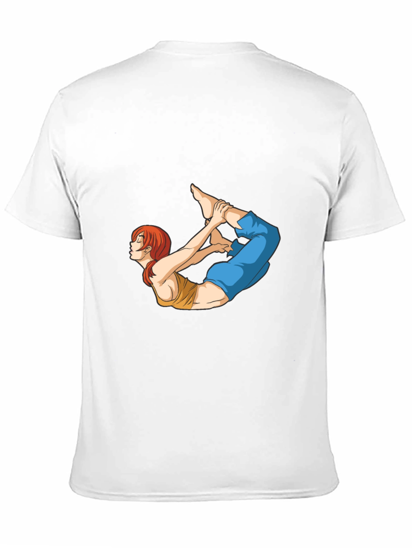 Yoga Pose Anime Graphic Black T-Shirt