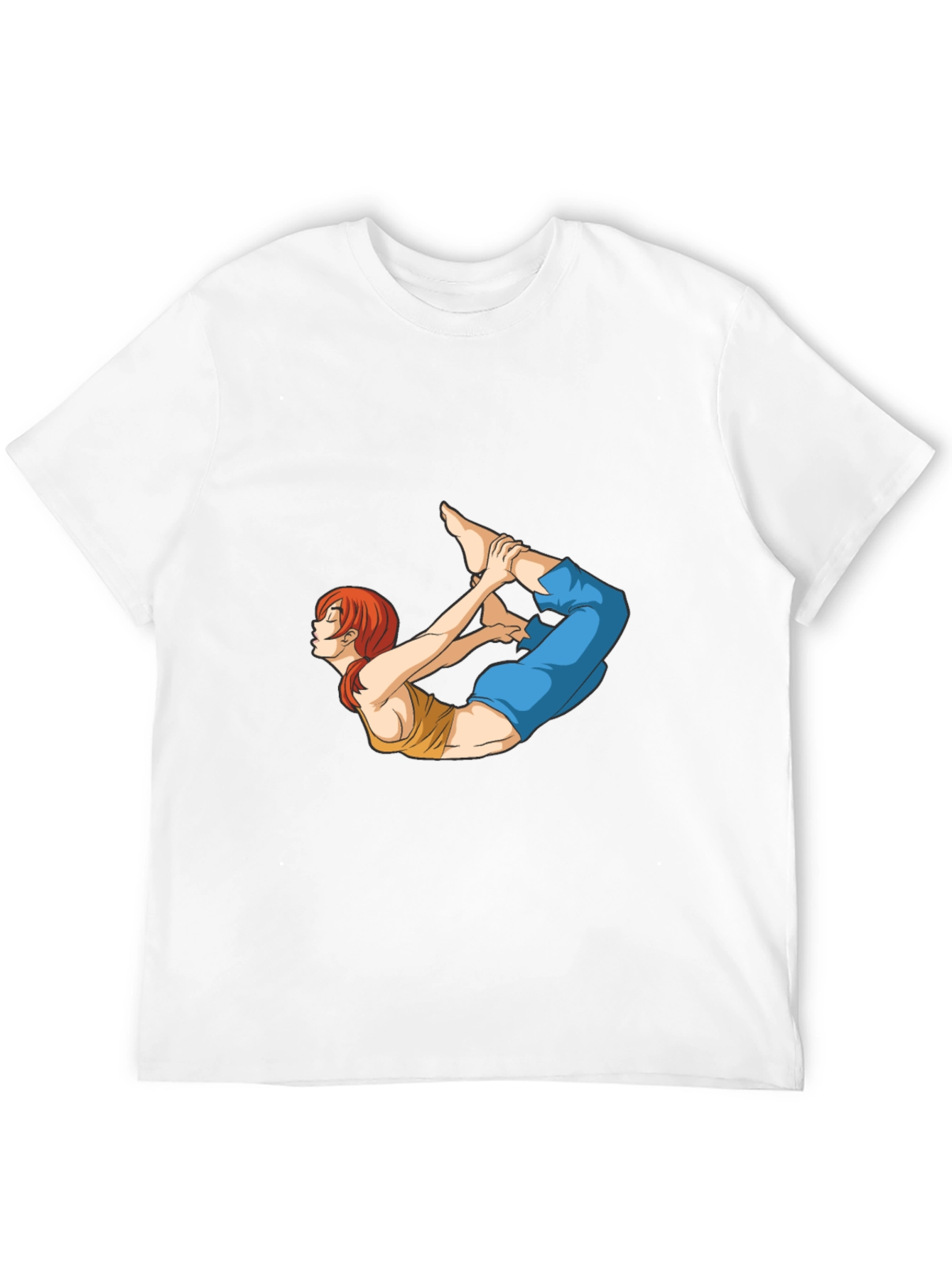 Yoga Pose Anime Graphic Black T-Shirt