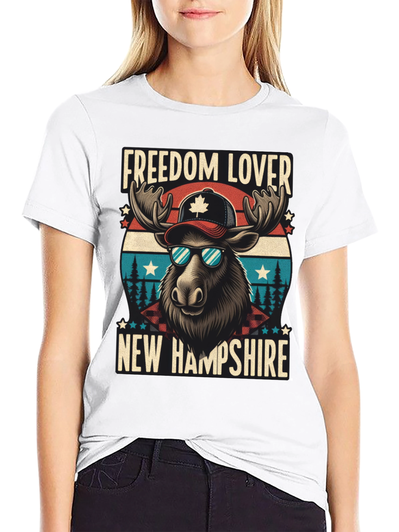 Freedom Lover New Hampshire Moose T-Shirt