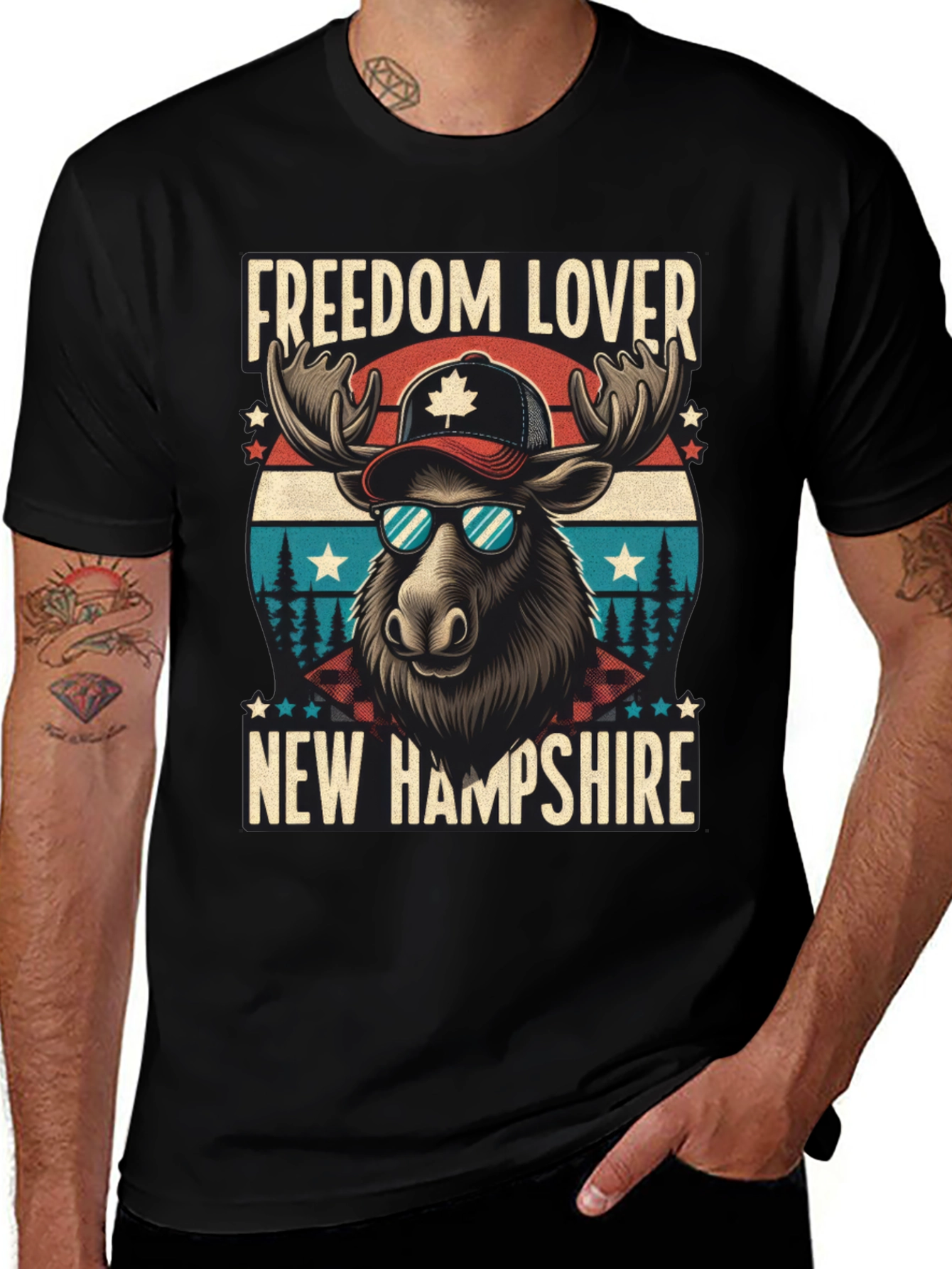 Freedom Lover New Hampshire Moose T-Shirt