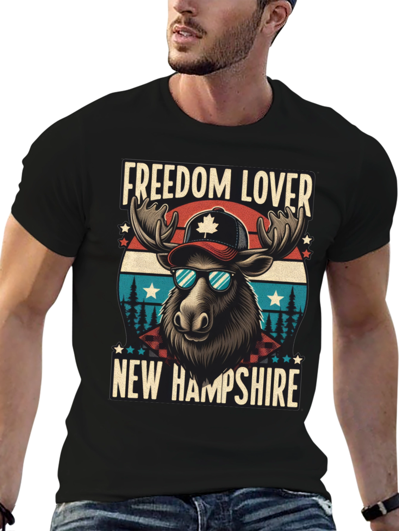 Freedom Lover New Hampshire Moose T-Shirt
