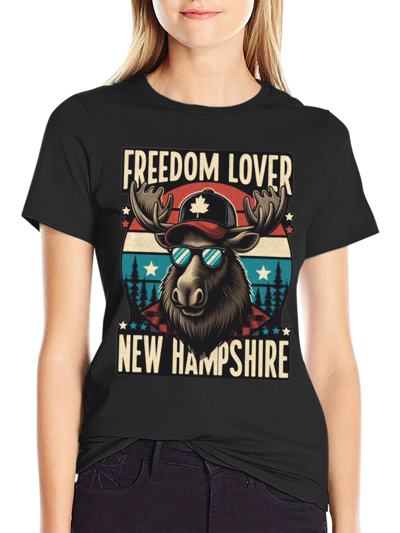 Freedom Lover New Hampshire Moose T-Shirt