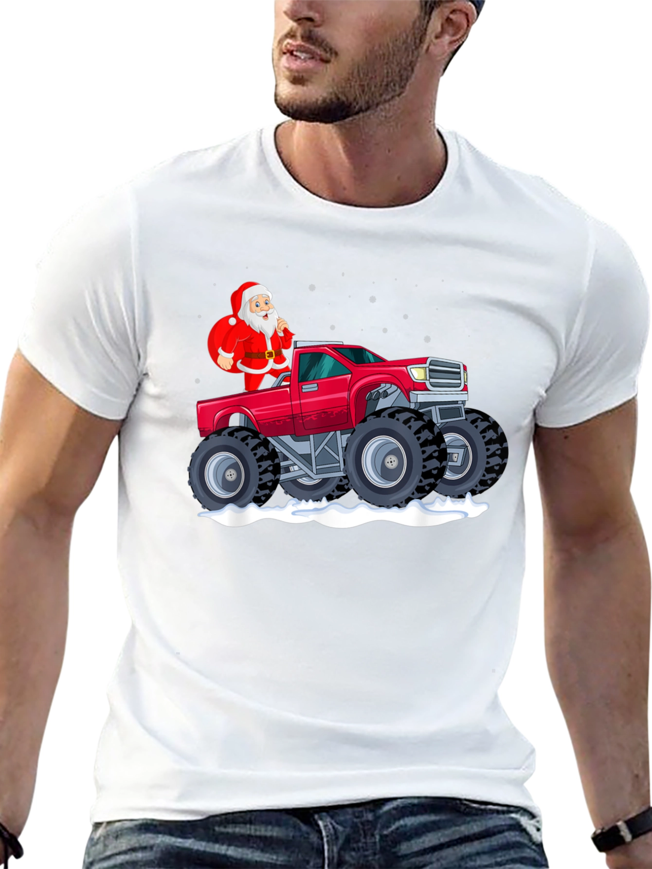 Santa Monster Truck Graphic Tee