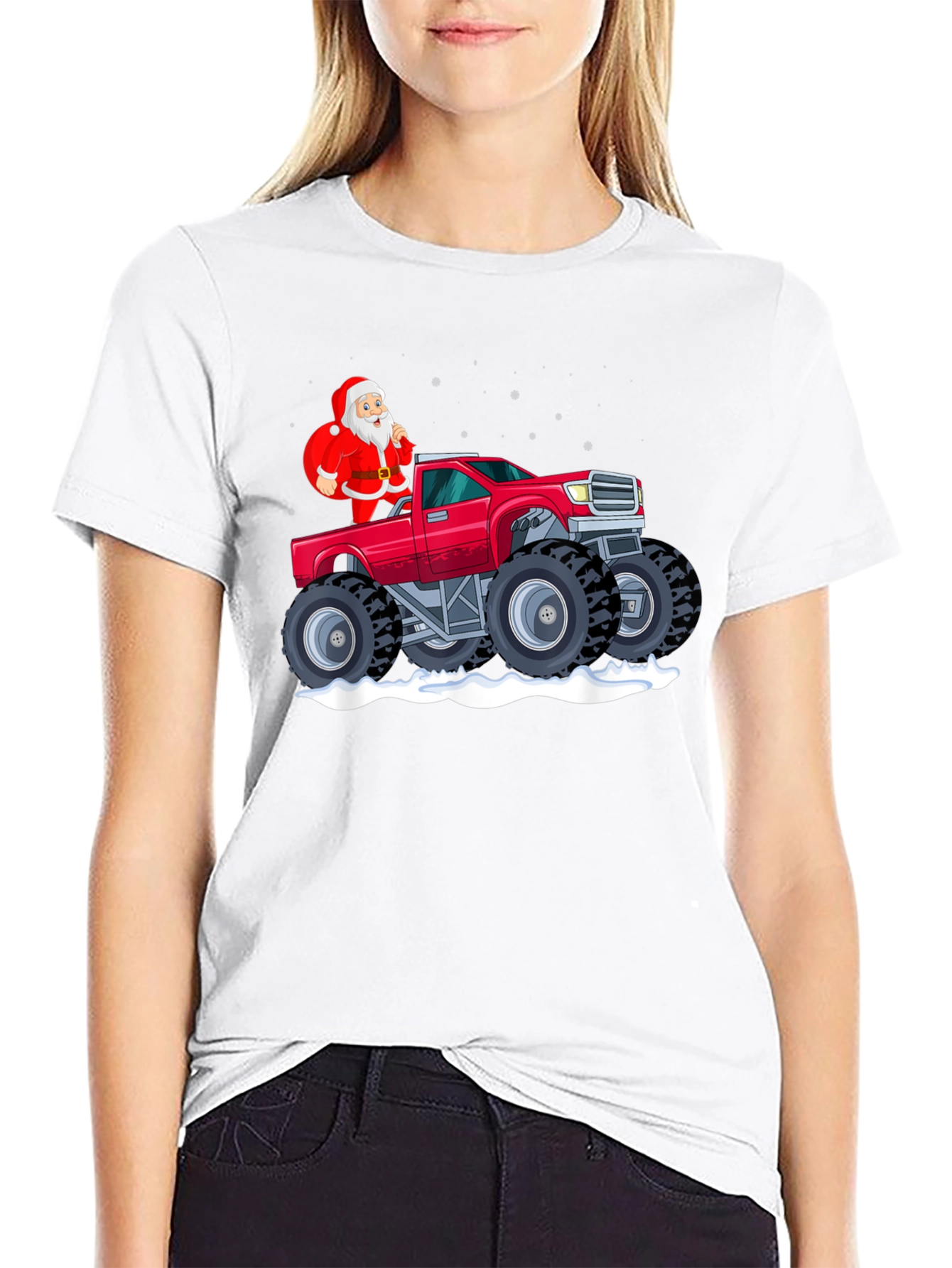 Santa Monster Truck Graphic Tee