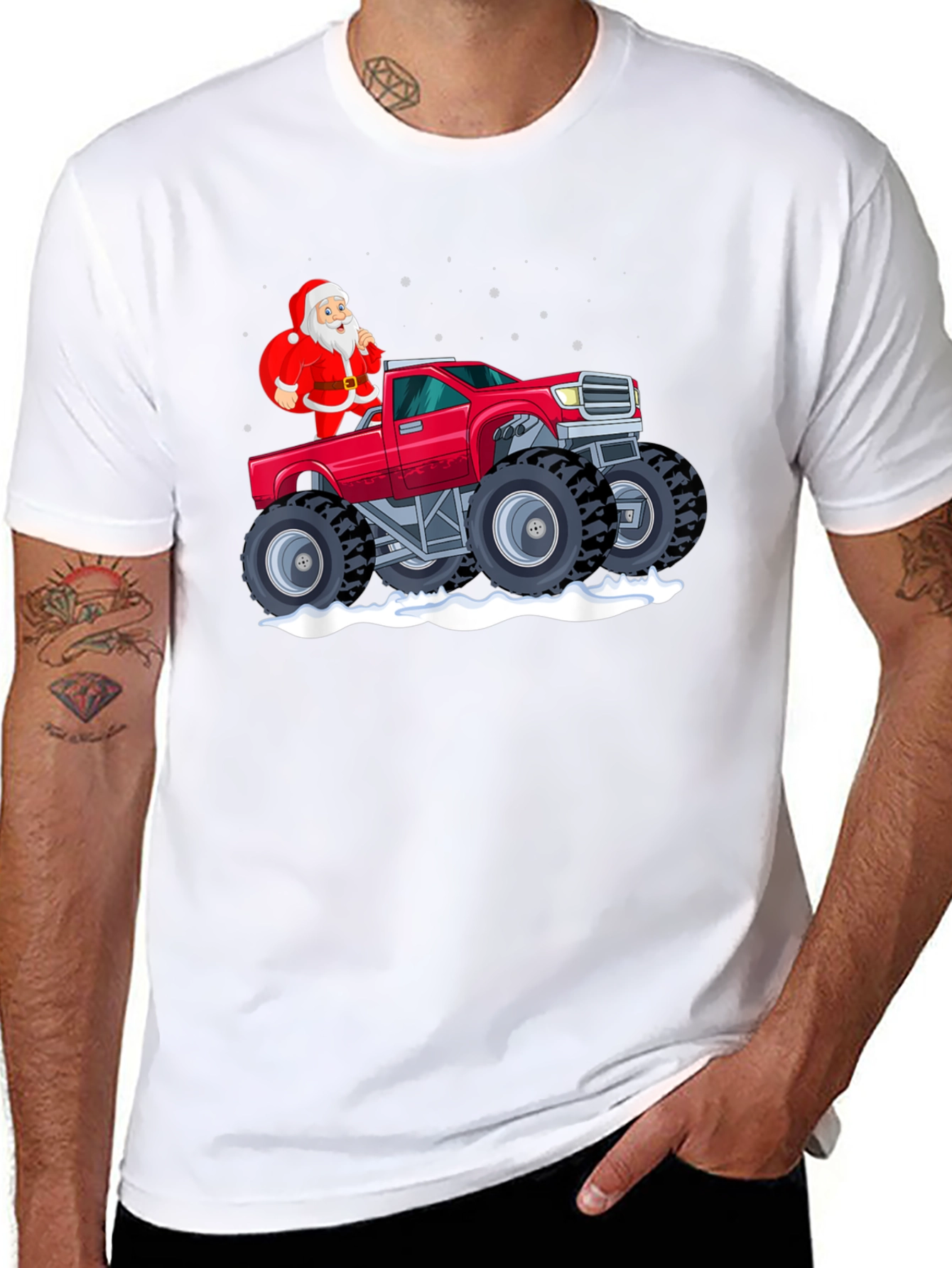 Santa Monster Truck Graphic Tee