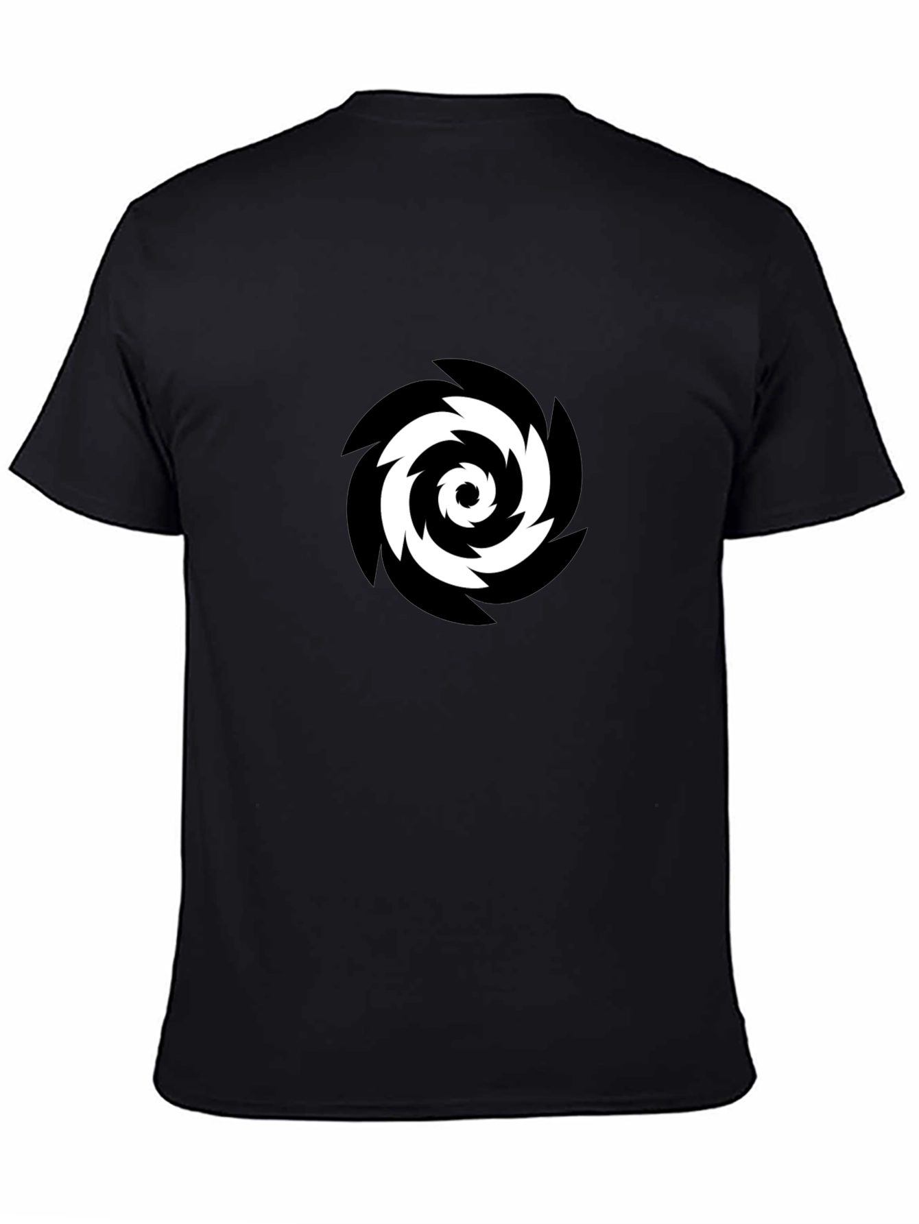 Black Tee with Vortex Graphic