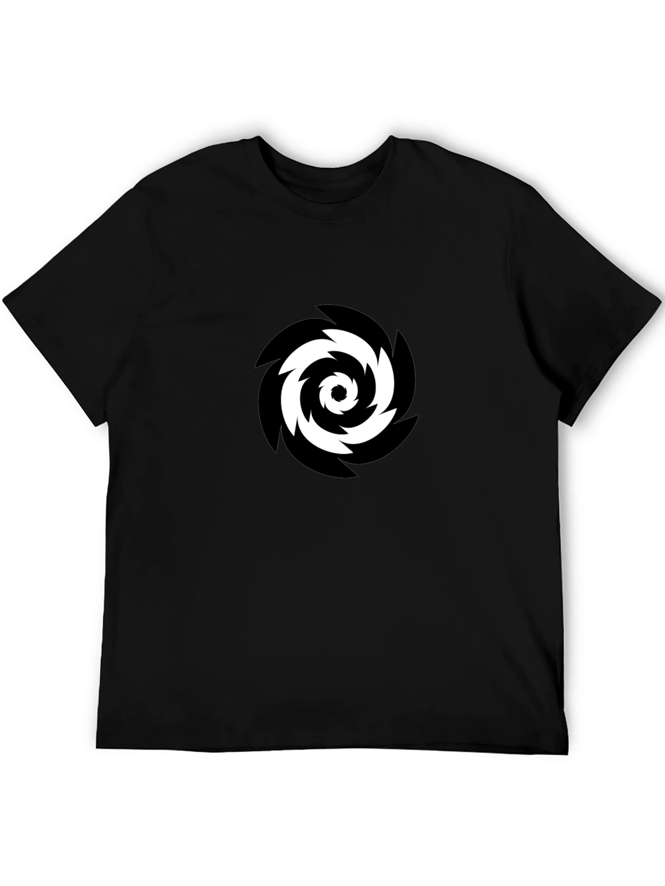 Black Tee with Vortex Graphic