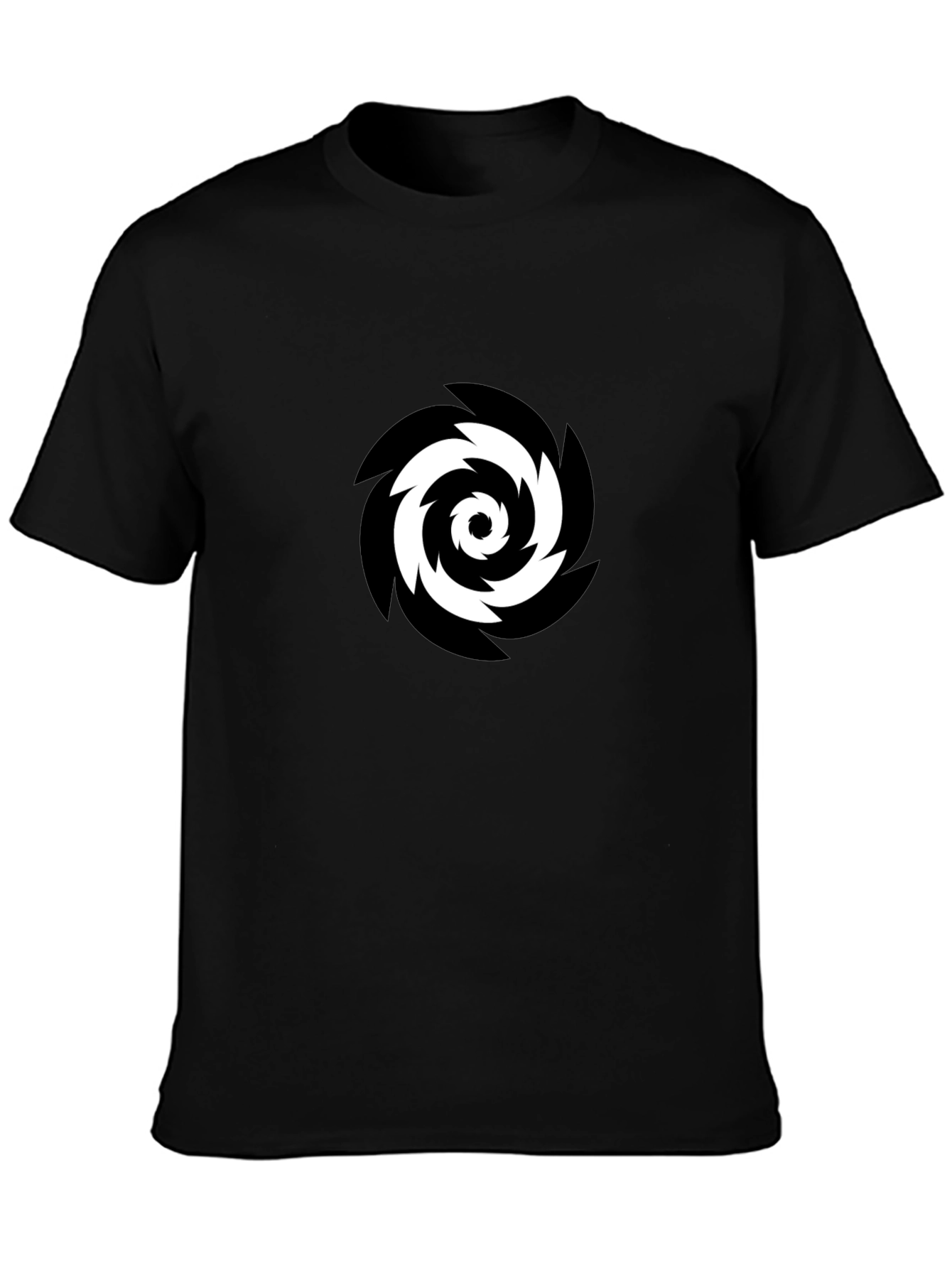 Black Tee with Vortex Graphic