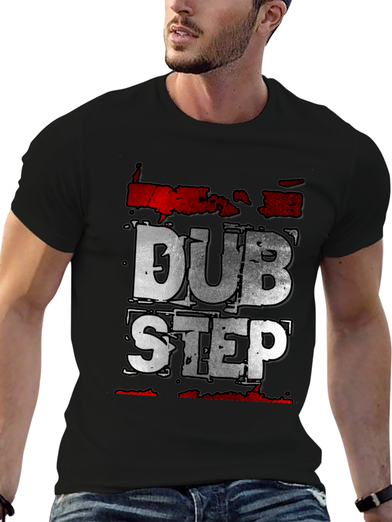 Dubstep Graphic Tee - Black Crew Neck